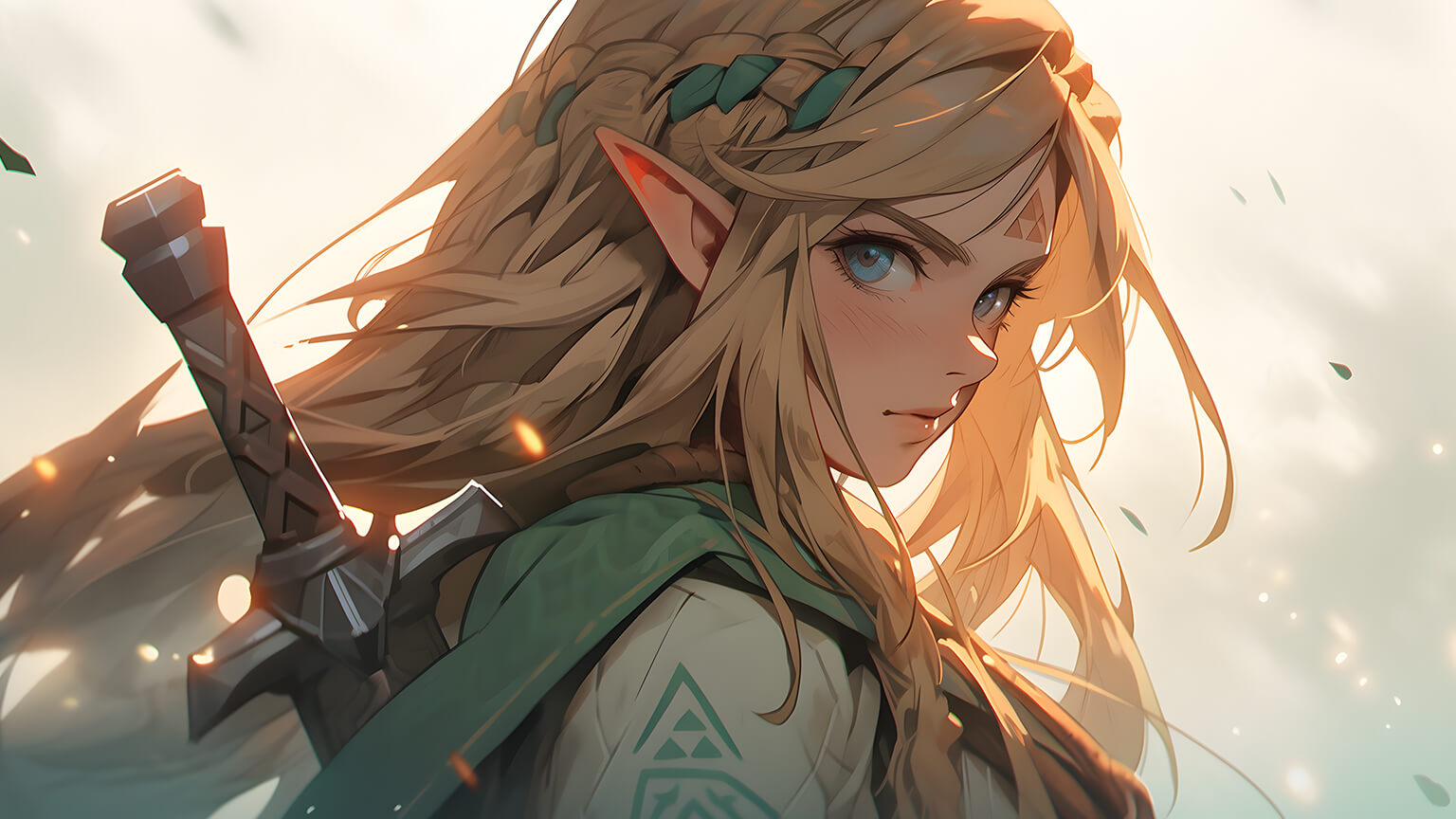 Zelda Link Sword Aesthetic Desktop Wallpaper Wallpaper 4K