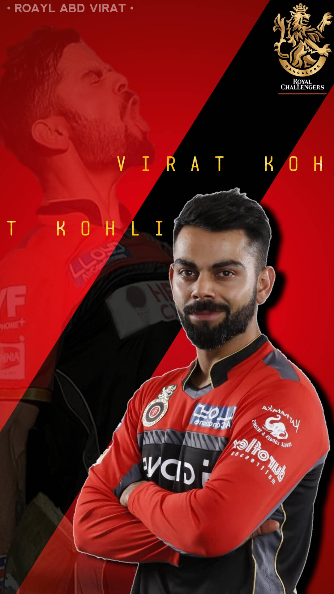 Download Virat Kohli HD Red And Black Wallpaper