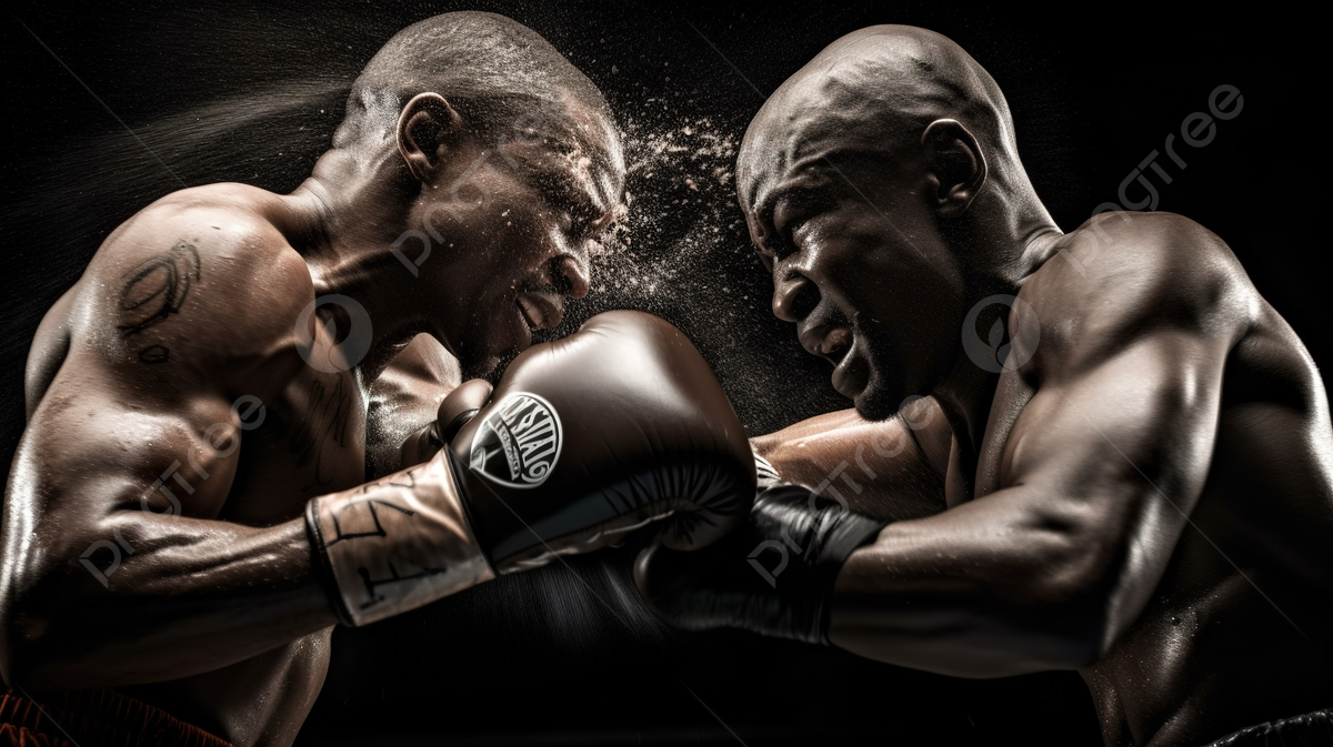 Two Boxers Fight On A Black Background, Picture Of Boxing Background Image And Wallpaper for Free Download