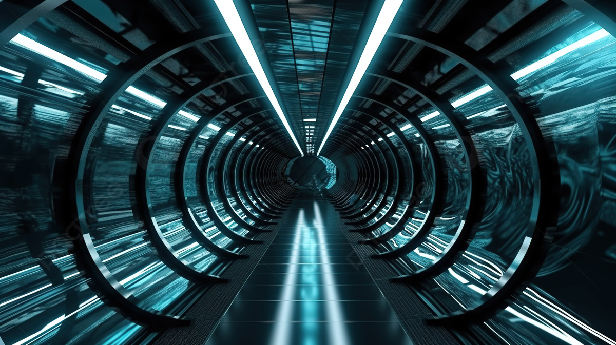 Futuristic Wallpaper That Combines Blue Lights With A Futuristic Tunnel Background, 3D Illustration Of Glass Walled 4k Uhd Tunnel, HD Photography Photo Background Image And Wallpaper for Free Download