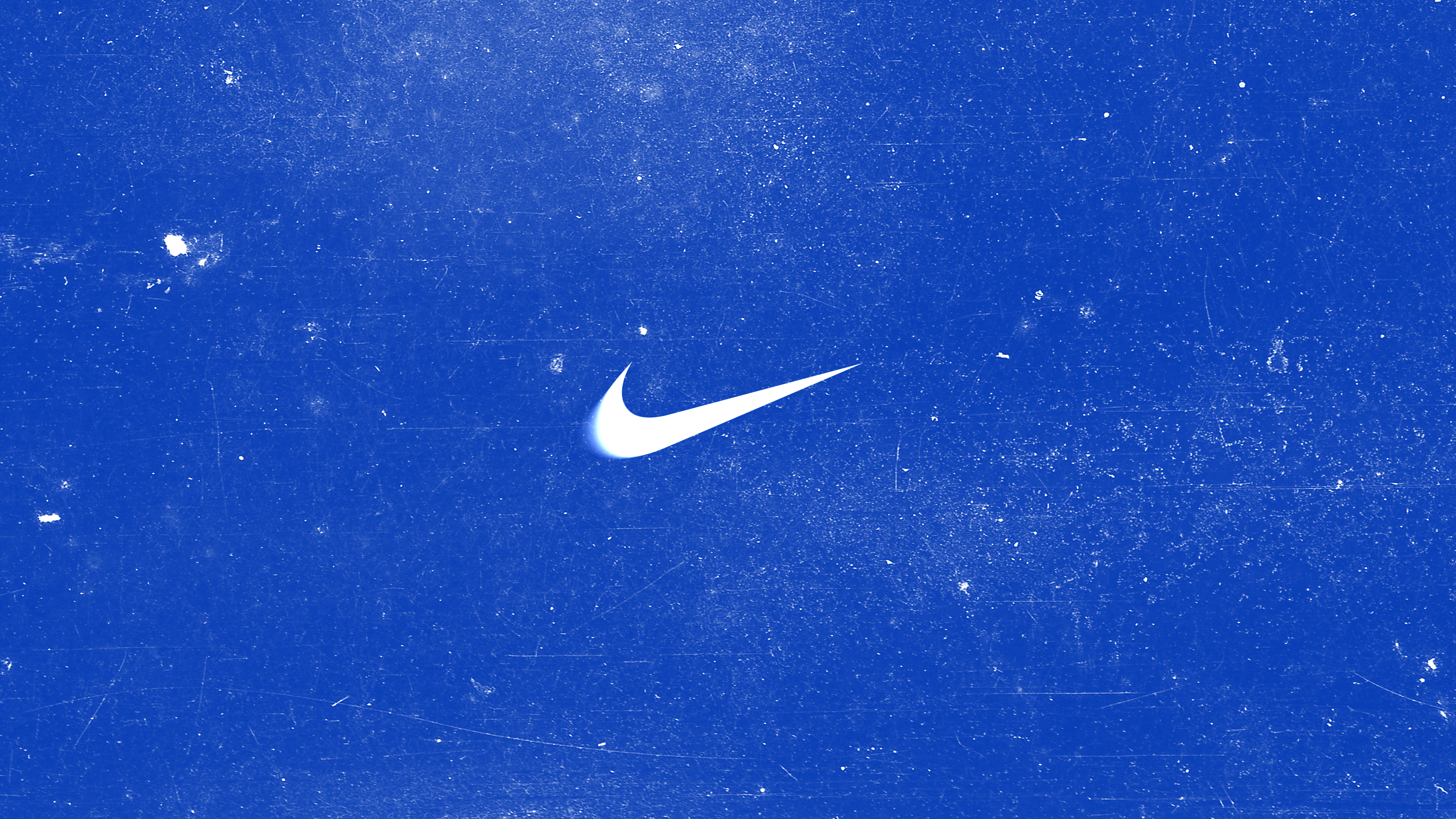 Wallpaper, Nike, simple background, blue background, grunge, grainy, wall, 4k, texture 3840x2160