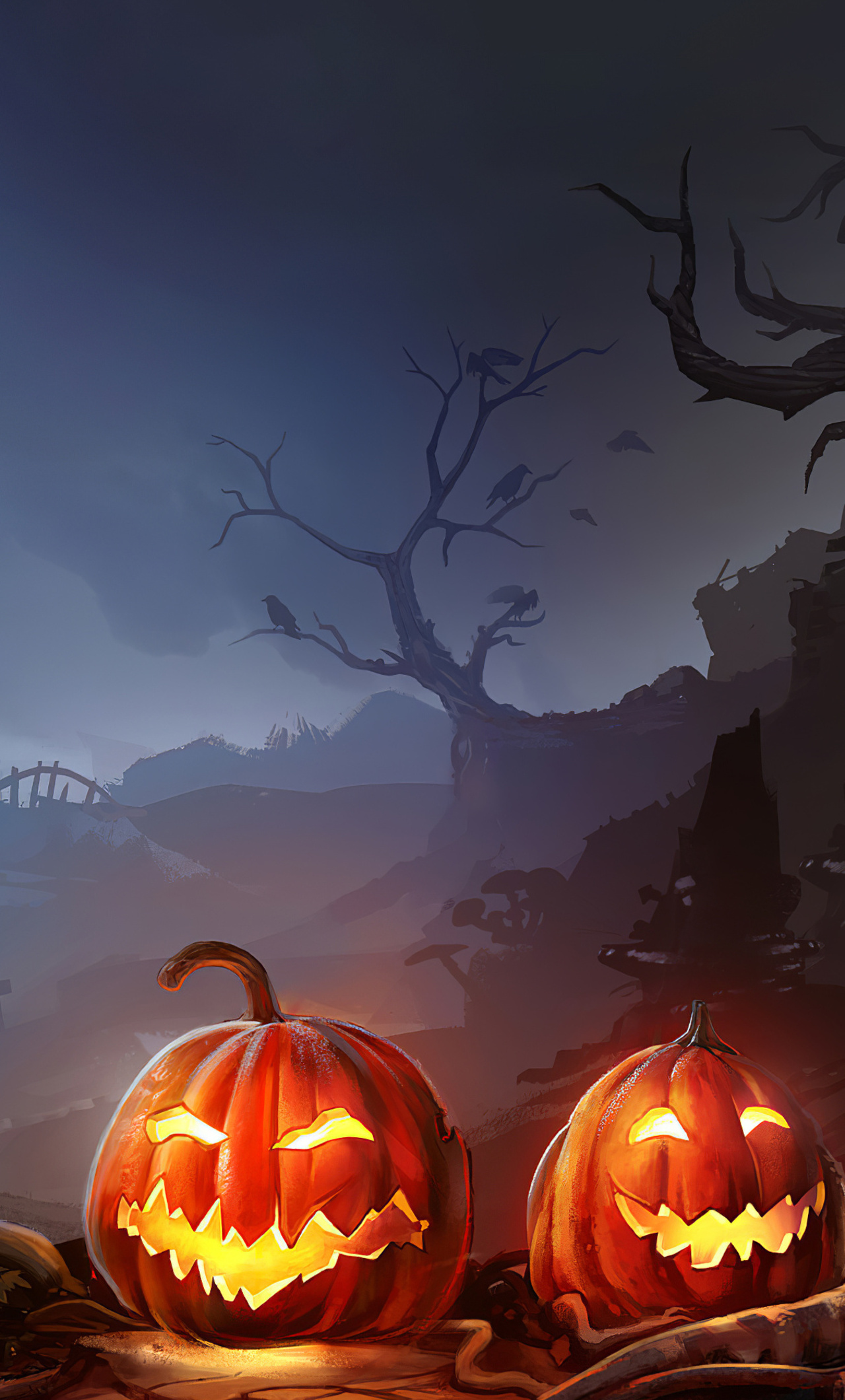 Horror Pumpkins Halloween 4k iPhone HD 4k Wallpaper, Image, Background, Photo and Picture