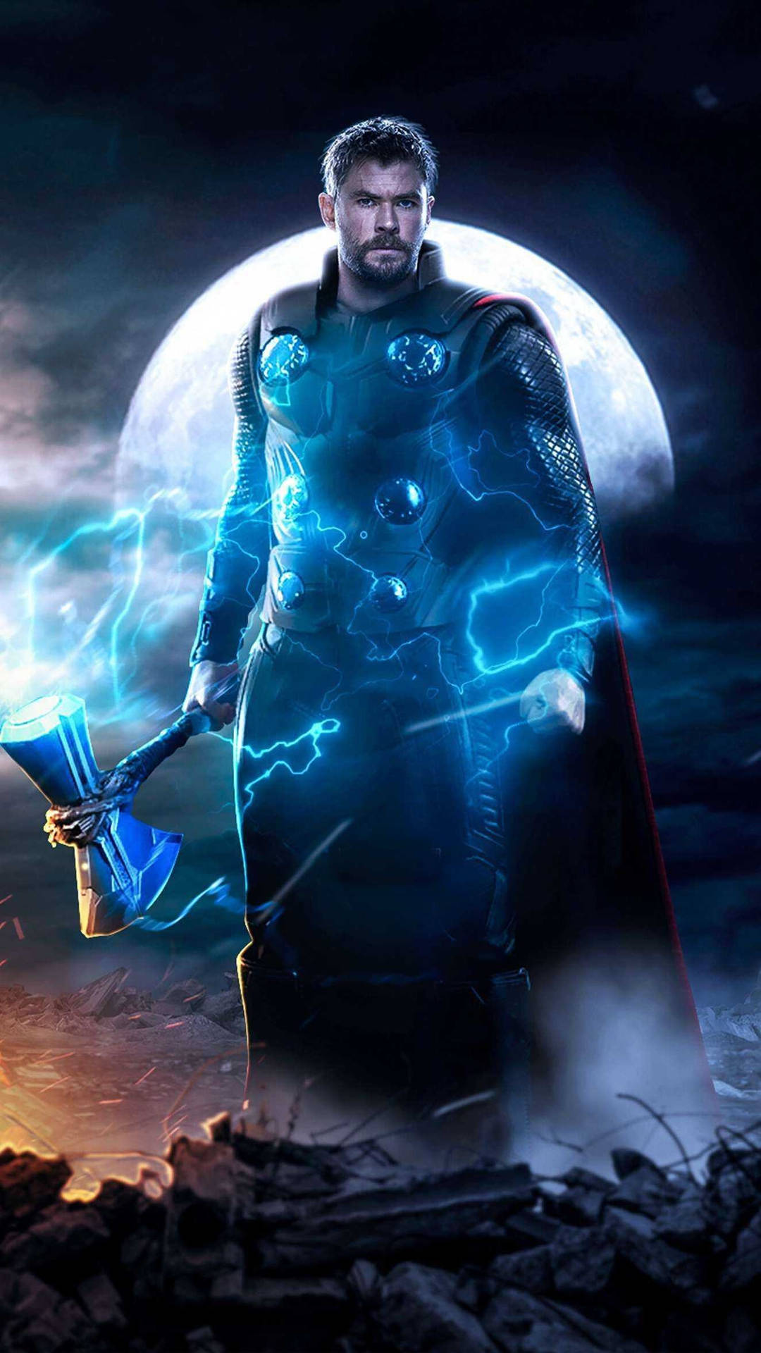 Download Thor Superhero With Stormbreaker Weapon Wallpaper