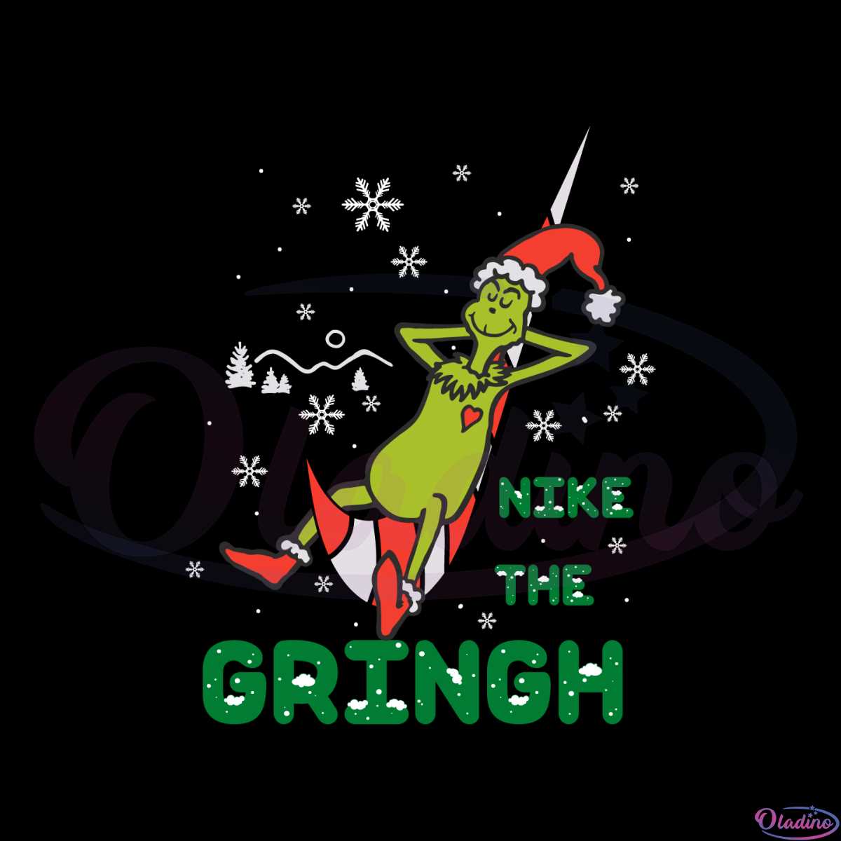 Christmas Grinch Nike Logo Svg For Cricut Sublimation Files