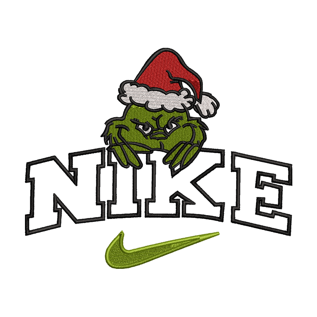 The Grinch Nike embroidery design, The Grinch embroidery, Ni