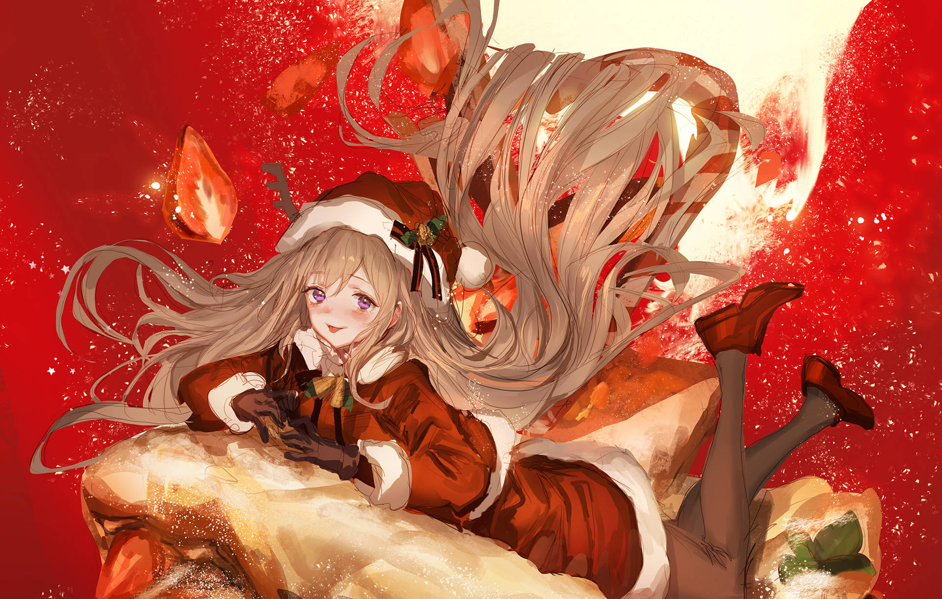 100+] Anime Girl Christmas Wallpapers