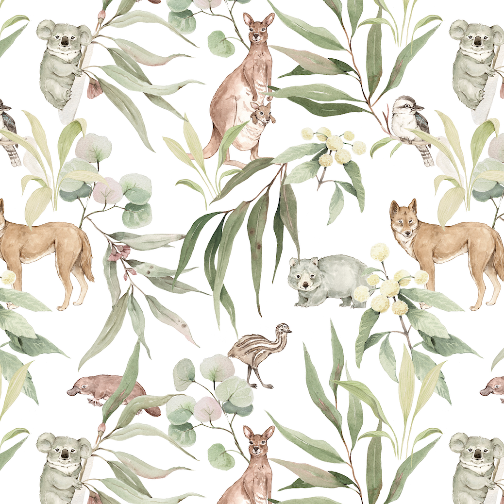 Australia Animal Wallpaper Repeat Pattern, Munks and Me