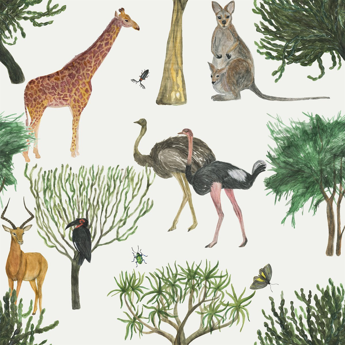 Contemporary Australian Animals Wallpaper buy at the best price with delivery