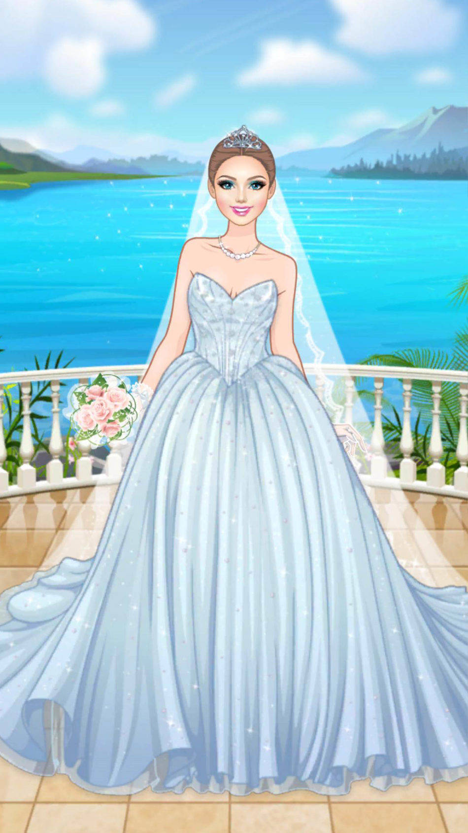 Download Barbie Blue Wedding Dress Wallpaper