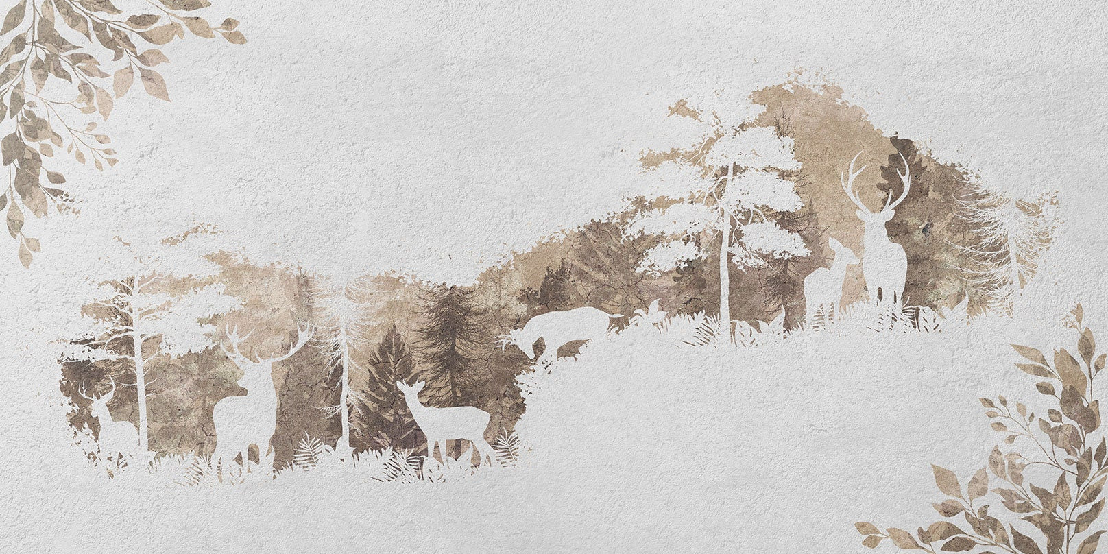 Forest Wallpaper, Deer Wallpaper Vinyl, 3D Wallpaper, Nature Wallpape