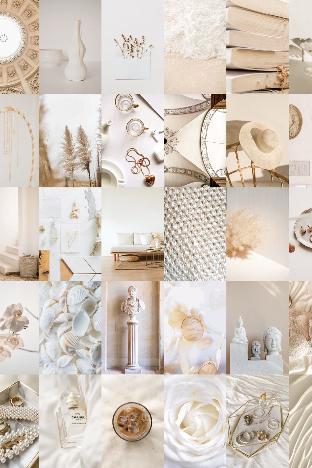 Cream & White Aesthetic Wall Collage Kit Minimalist Dorm. White aesthetic, Wall collage, Aesthetic iphone wallpaper