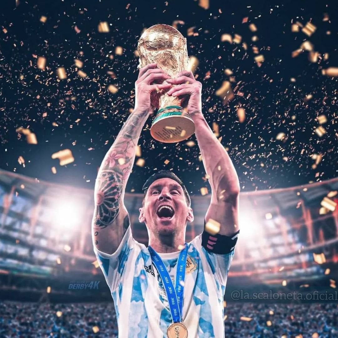 A. R. Hashmi Messi plays with all his heart for Argentina. He is on whole another level today. I can't stop believing in him to lift the World cup