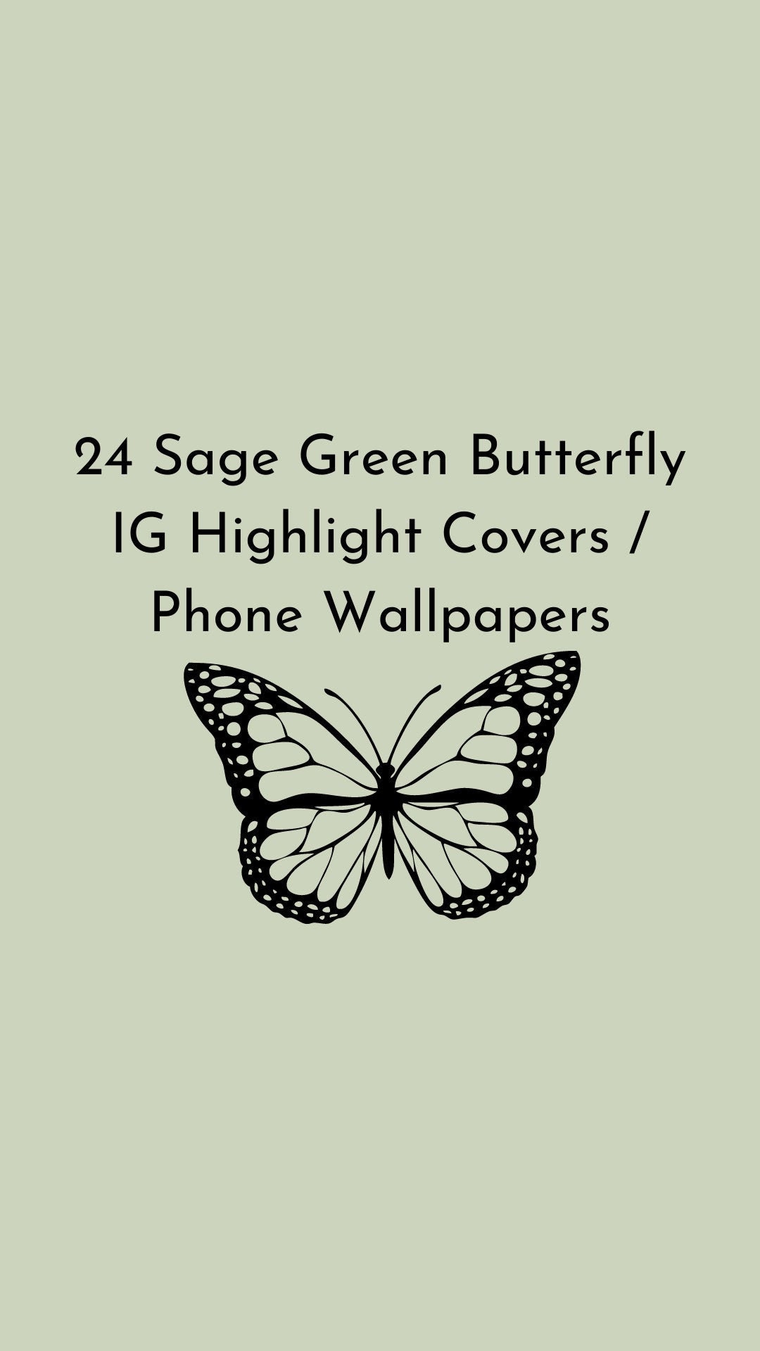 Sage Green Butterfly Boho Instagram Highlight Covers Light