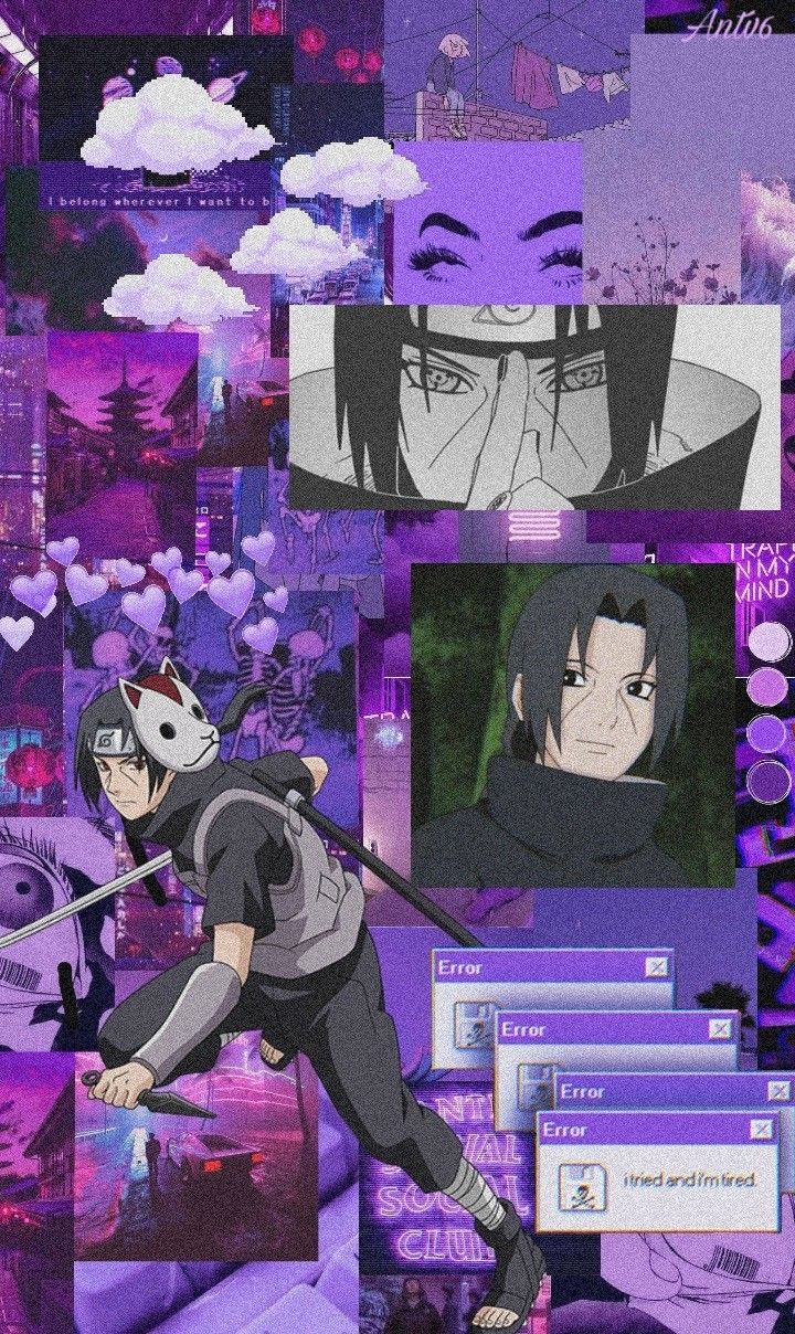 Itachi Uchiha wallpaper. Aesthetic anime, Purple wallpaper, Naruto wallpaper