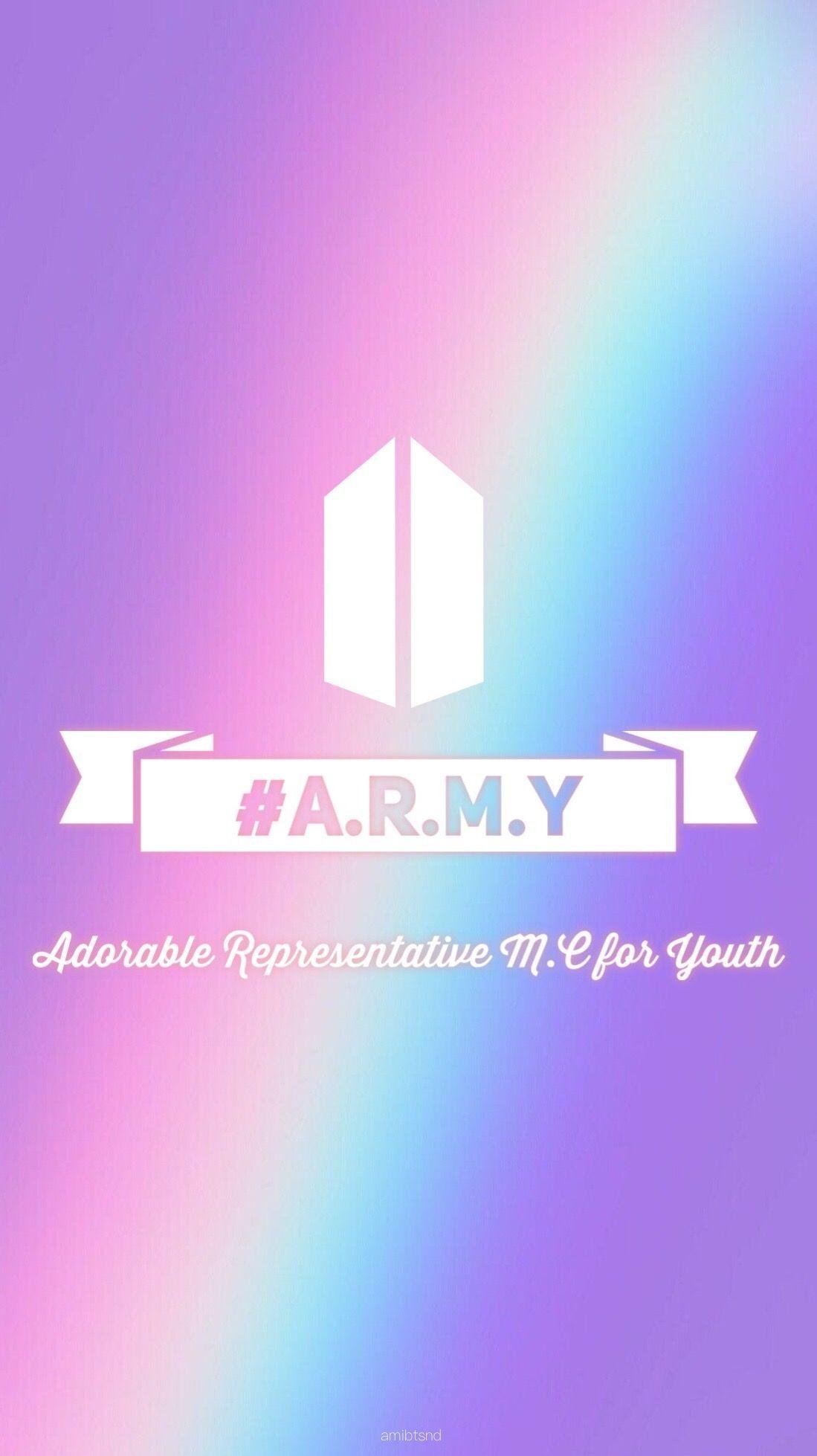 Bts army logo rainbow effect Wallpaper Download