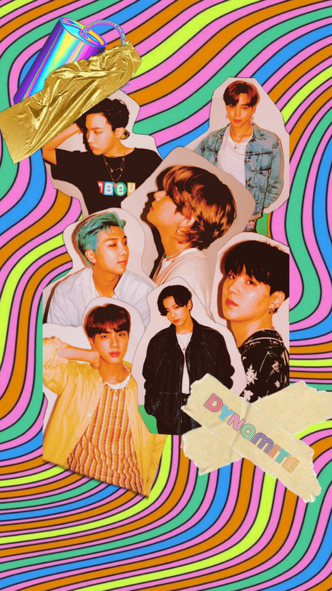 Download Colorful Bts Dynamite Cutouts Wallpaper