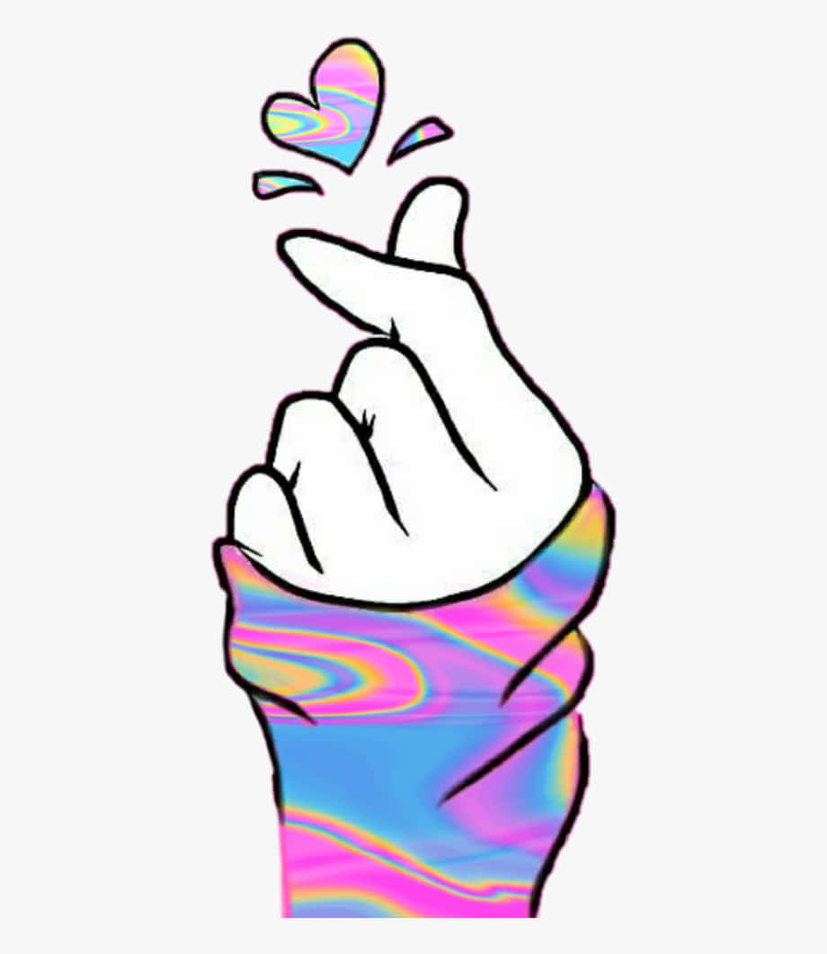Download BTS Finger Heart Rainbow Wallpaper
