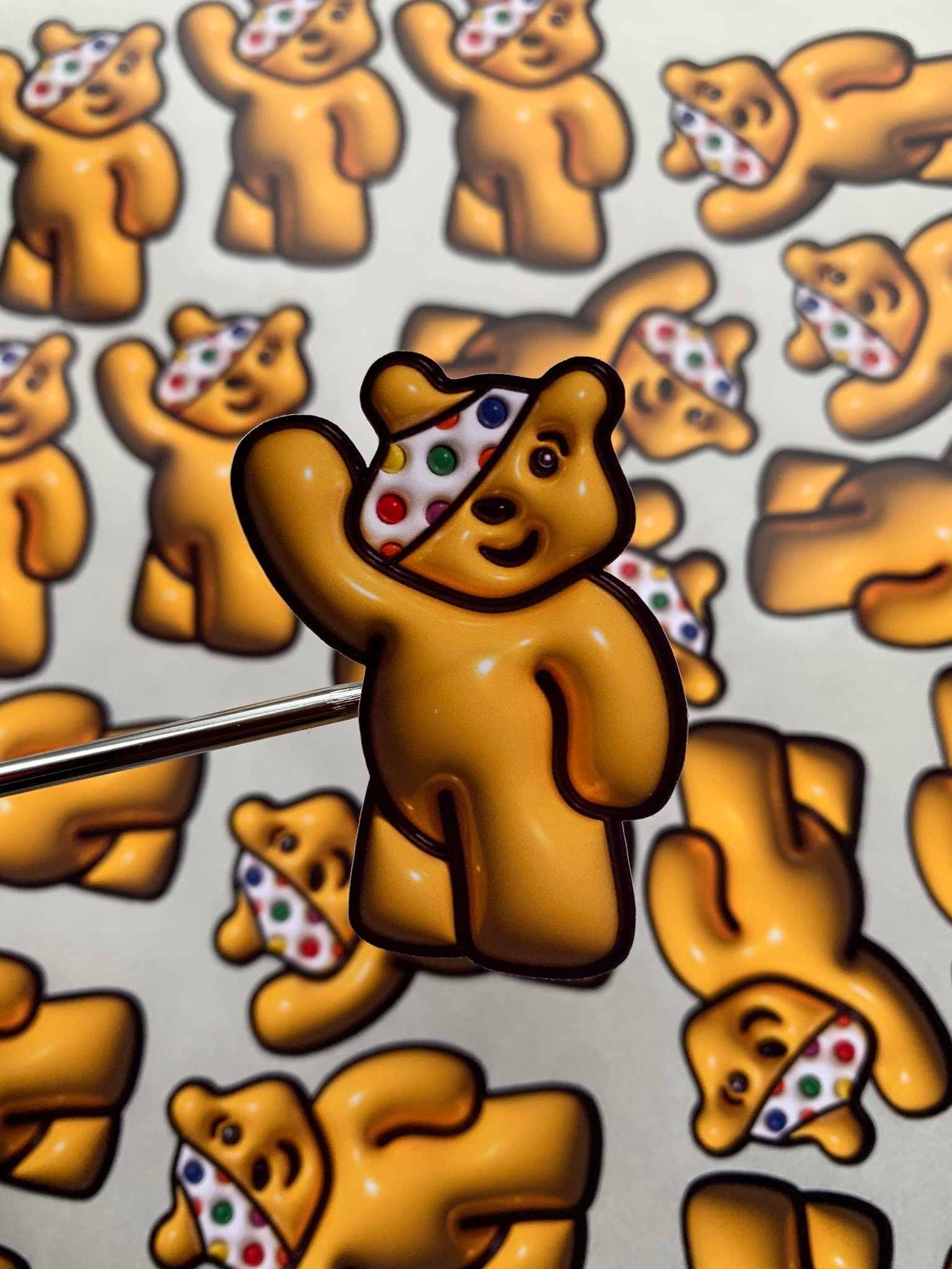 Pudsey Bear SVG 3D Effect Inflated Puffy PNG Layered Design