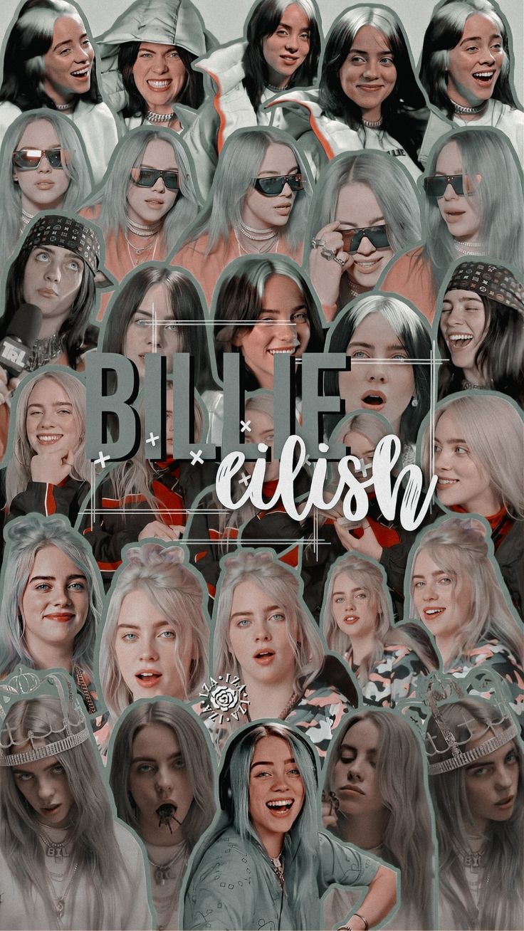 Collage Billie Eilish. Билли айлиш, Билли, Рисунки знаменитостей