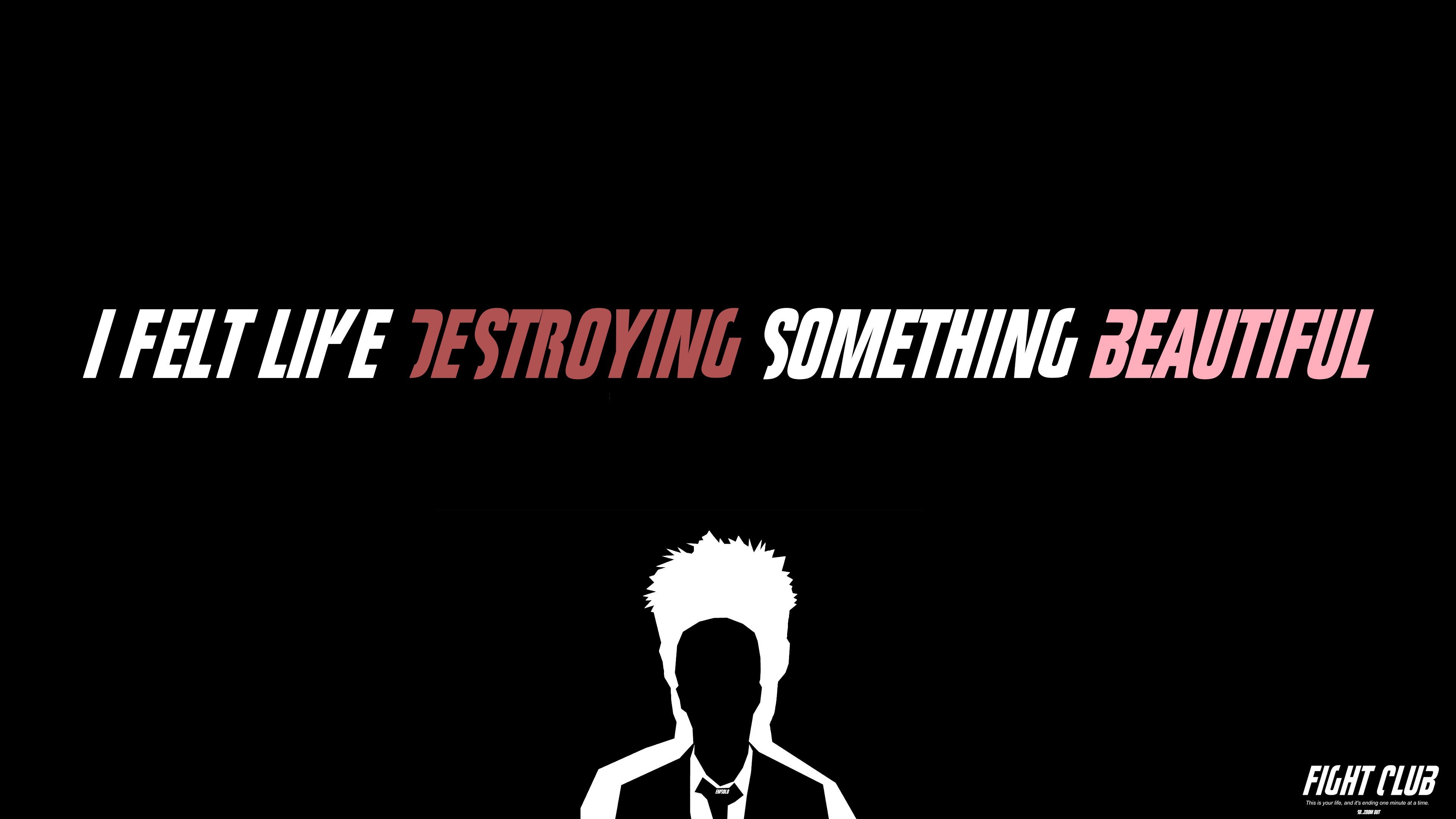 Fight Club, movies, quote, black, typography, minimalism, black background, simple backgroundx2160 Wallpaper