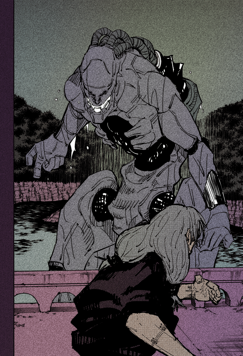 Absolution of the Soul 》 • Mahito vs Mechamaru manga coloring