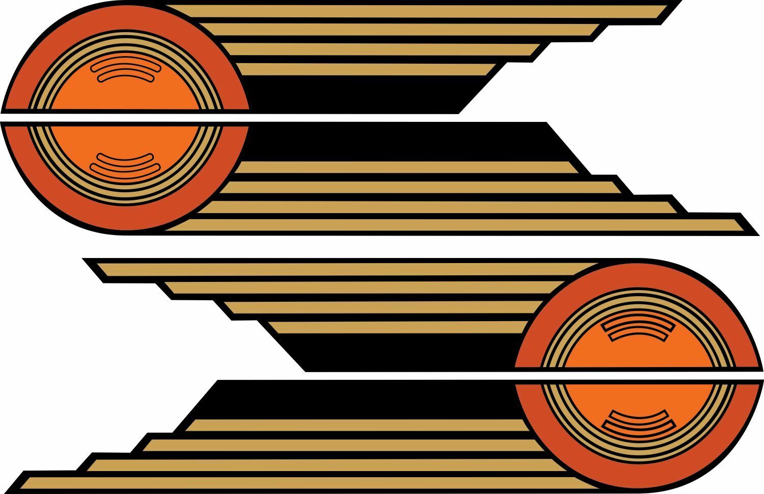 FL FLH Electra Glide tank decal Brown and Gold for AMF Harley 1980 79 80