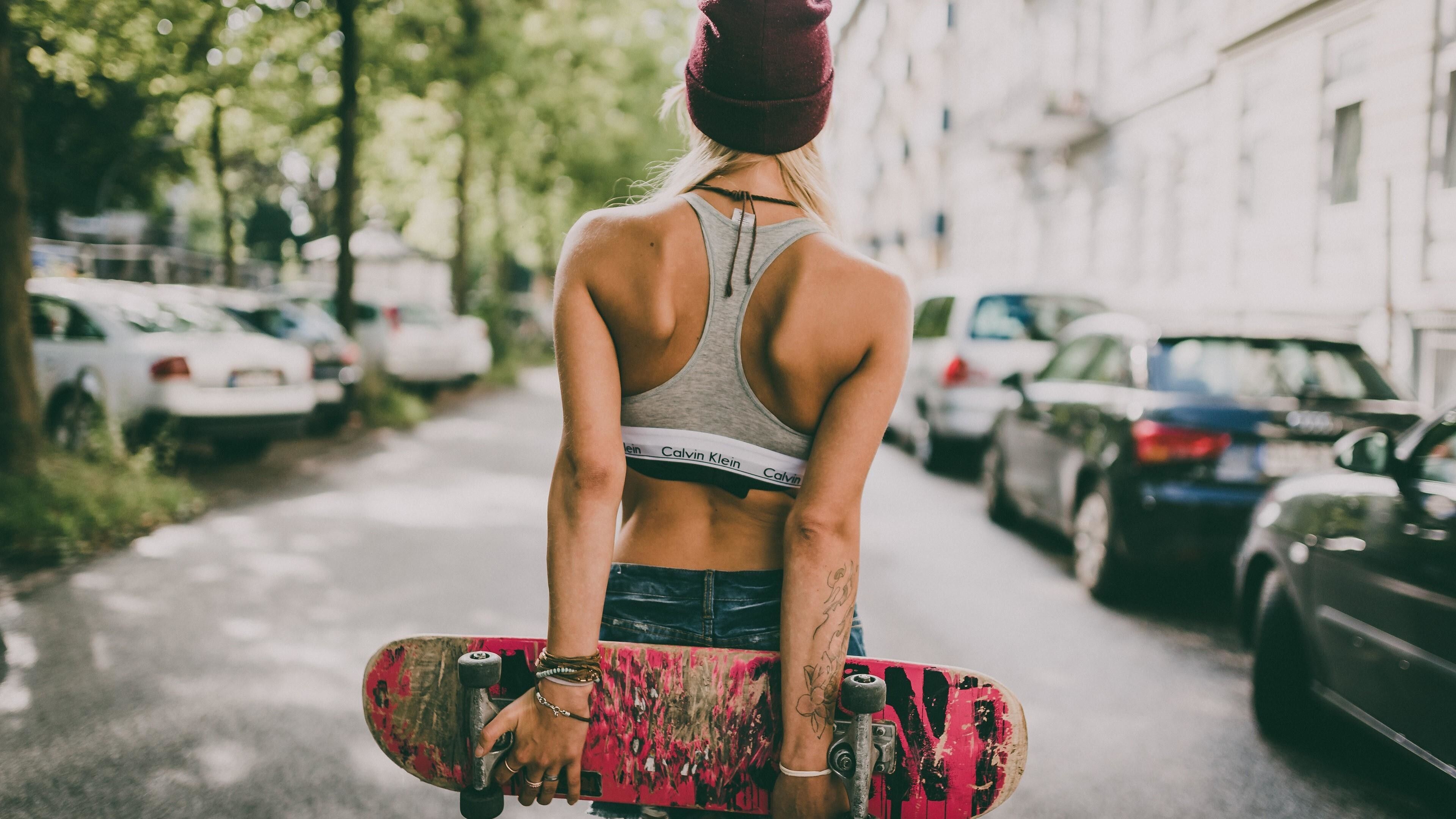 Girl Skateboarding Wallpaper