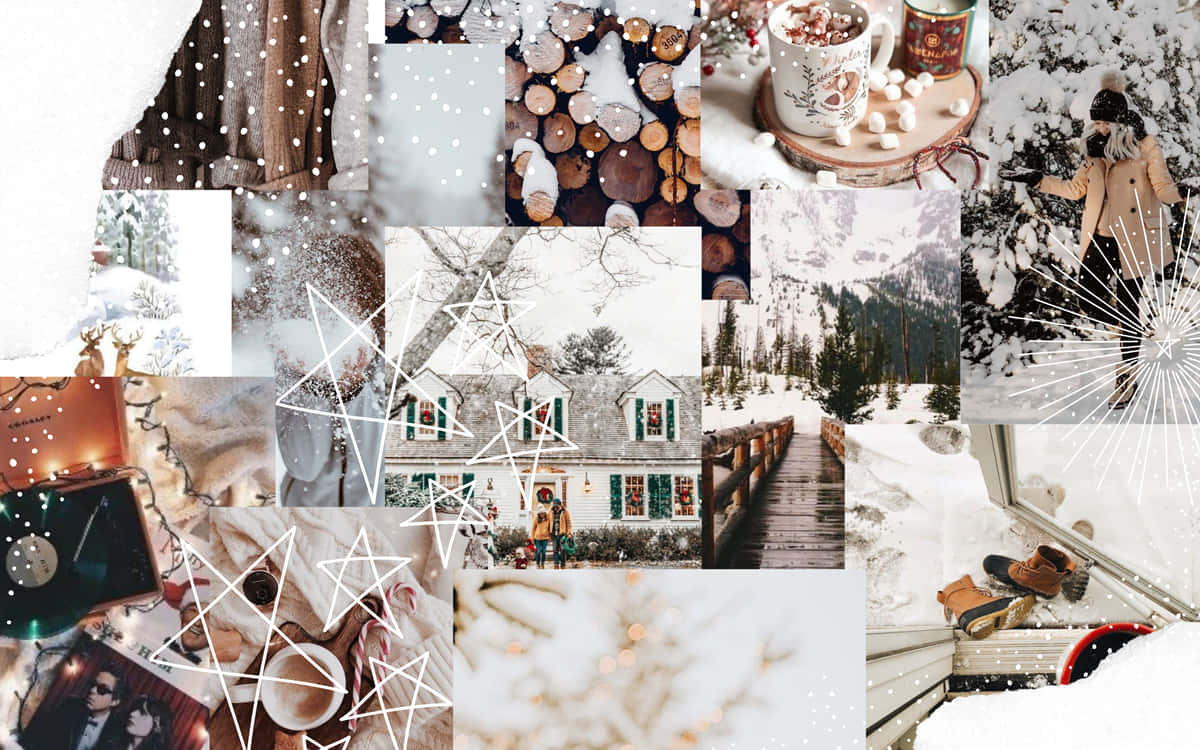 Download Celebrate Christmas with a new laptop collage Wallpaper