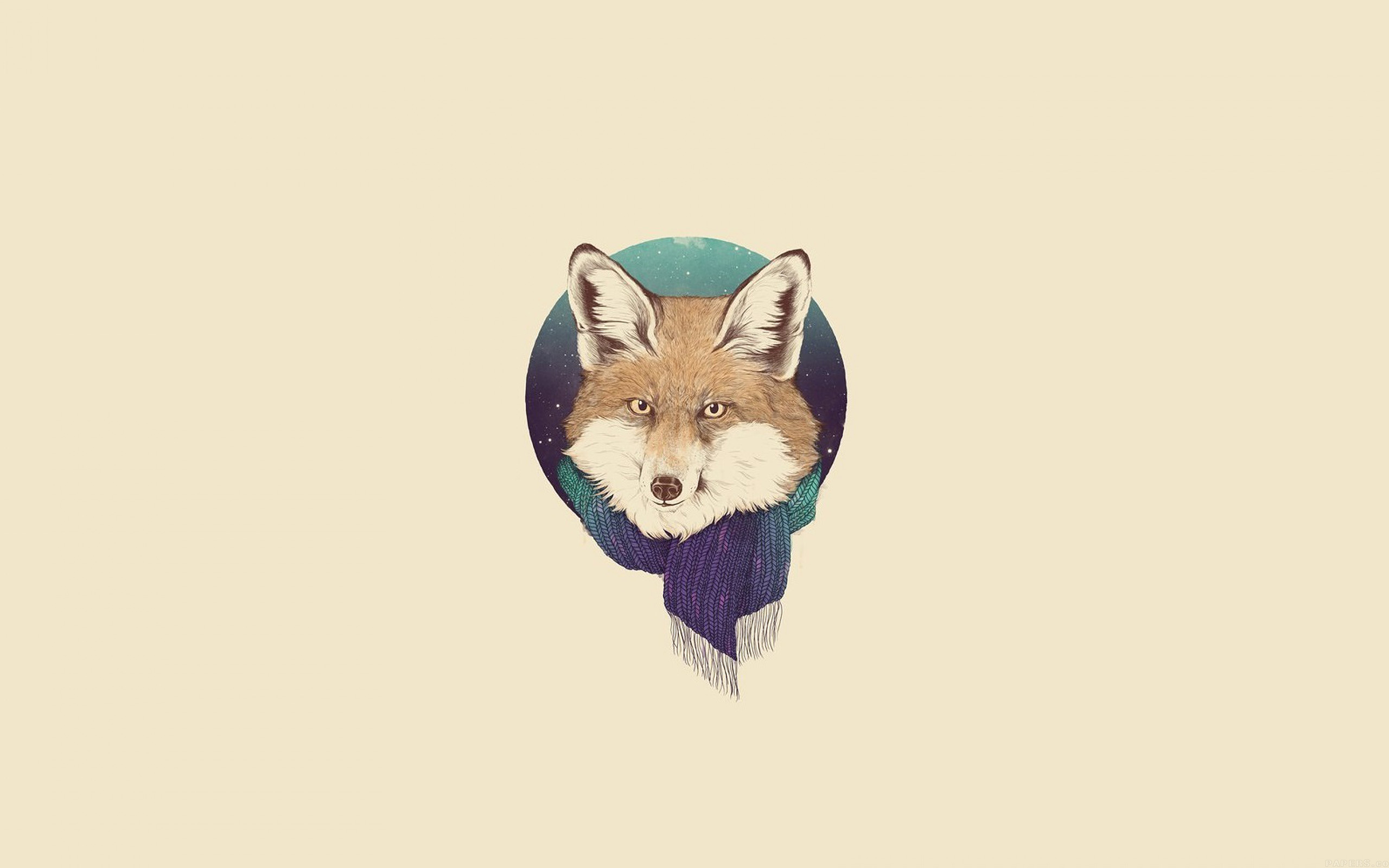 Little Fox Winter Illust Art Minimal