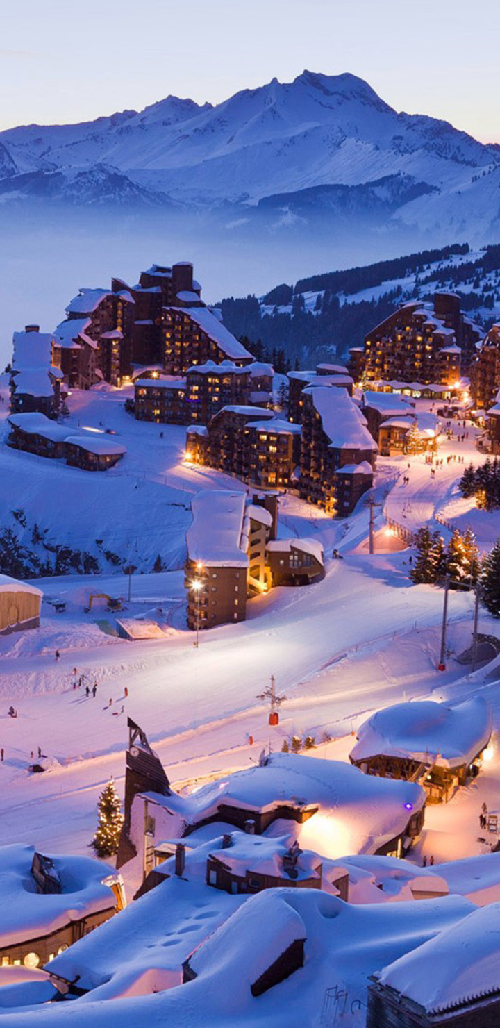 Mobile wallpaper: Winter, Snow, Building, Mountain, House, Village, Photography, Town, 1315352 download the picture for free