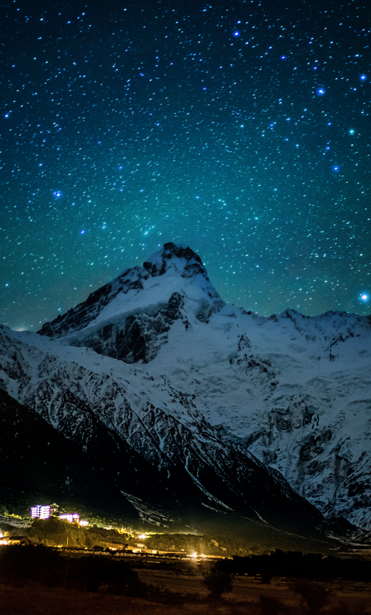 Mount Cook Village Under The Winter Stars 8k iPhone HD 4k Wallpaper, Image, Background, Photo and Picture