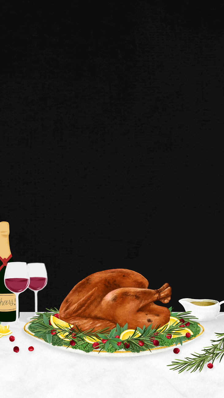 Turkey Thanksgiving dinner illustration, digital