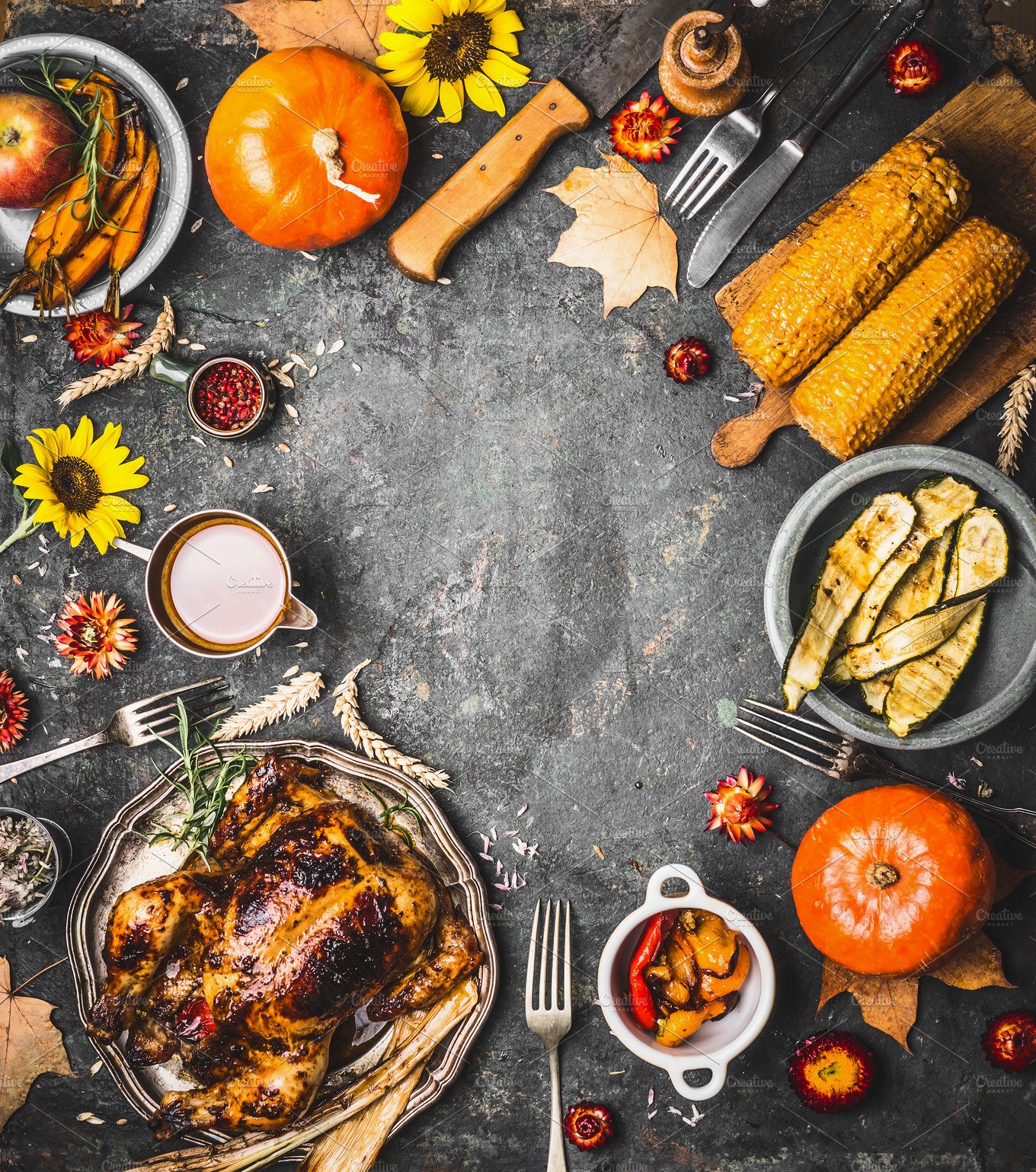 Background for Thanksgiving dinner. Food Image Creative Market