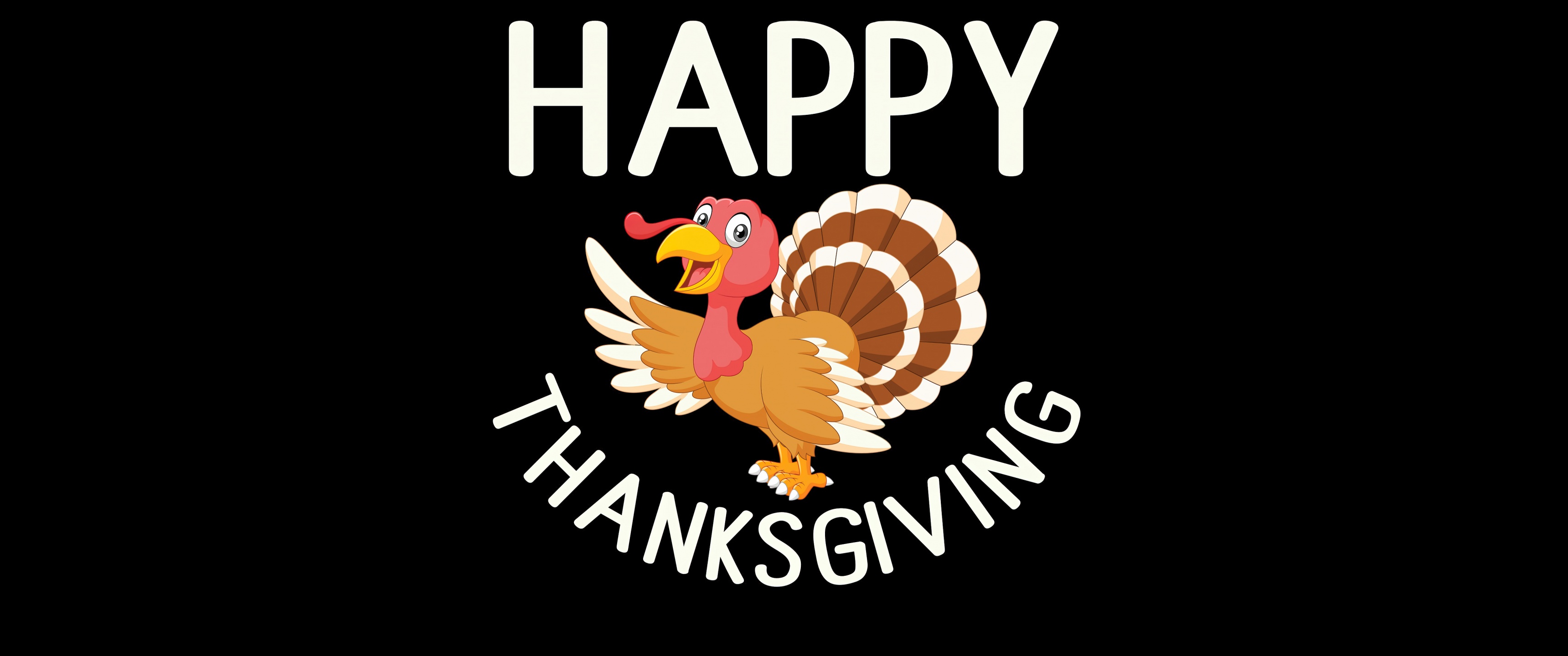 Happy Thanksgiving Wallpaper 4K, Black background