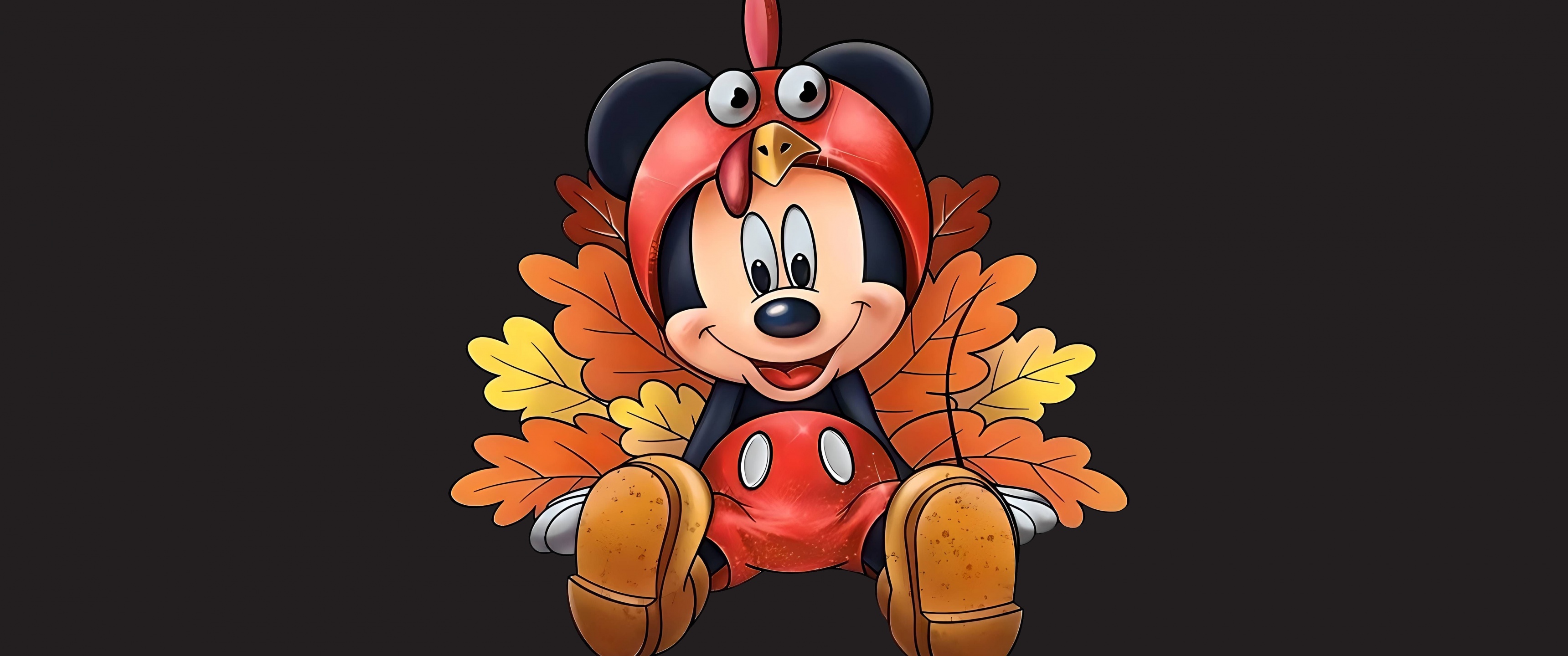 Mickey Mouse Wallpaper 4K, Thanksgiving, Disney, Turkey, 8K