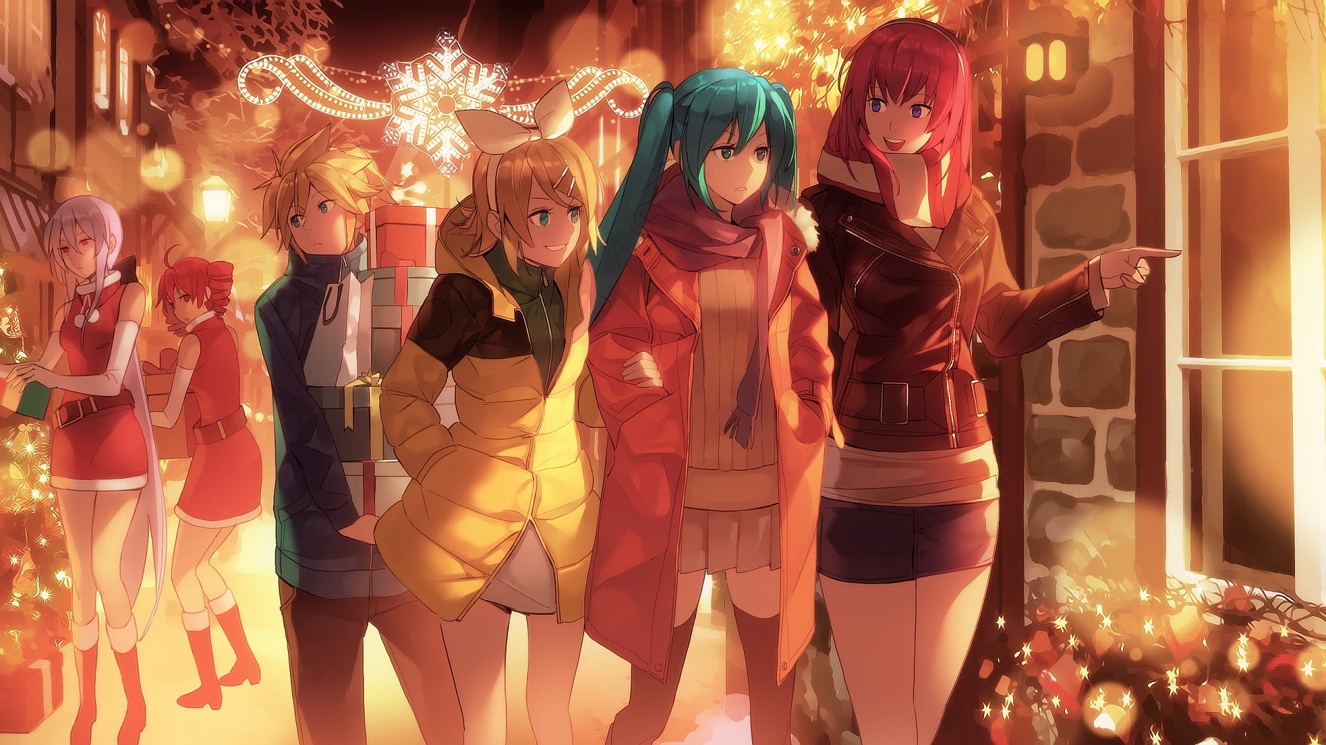 Wallpaper Vocaloid Christmas shopping