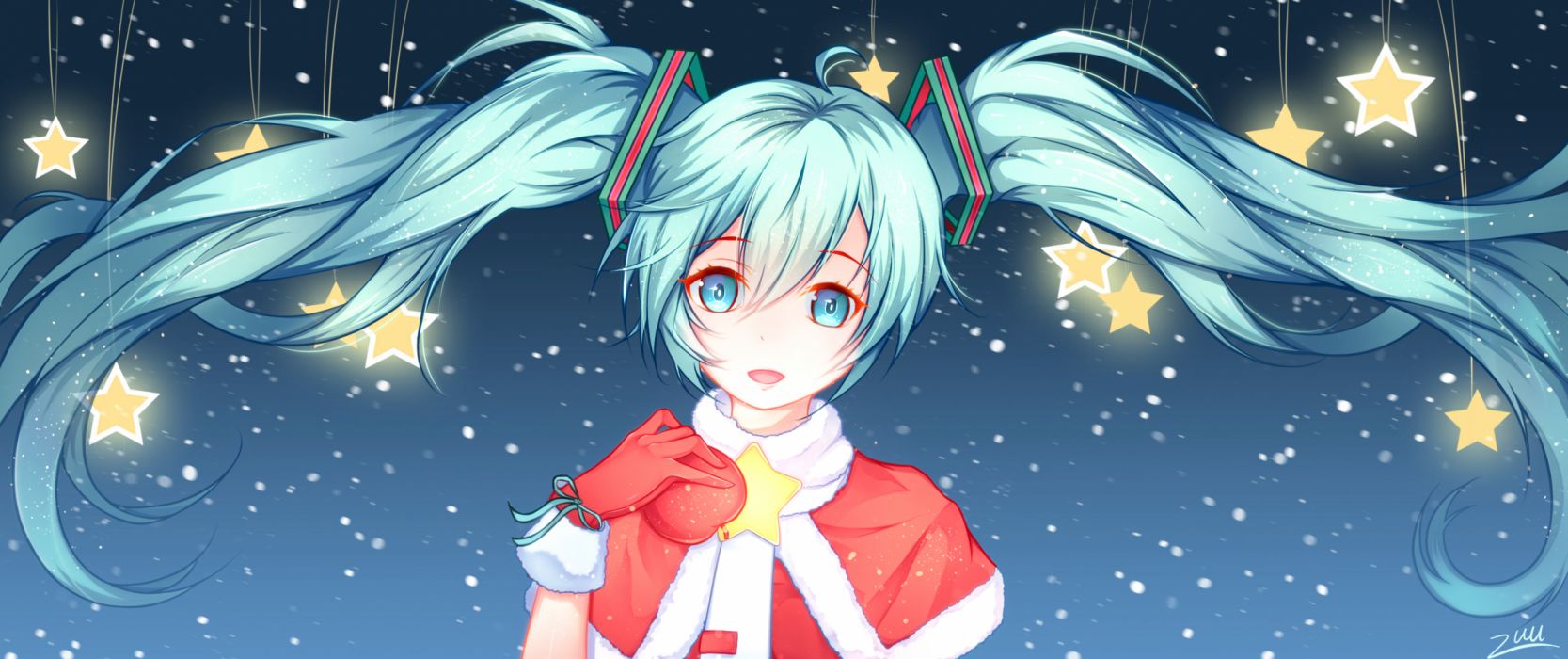 Vocaloid hatsune miku Christmas long hair girl wallpaperx1192