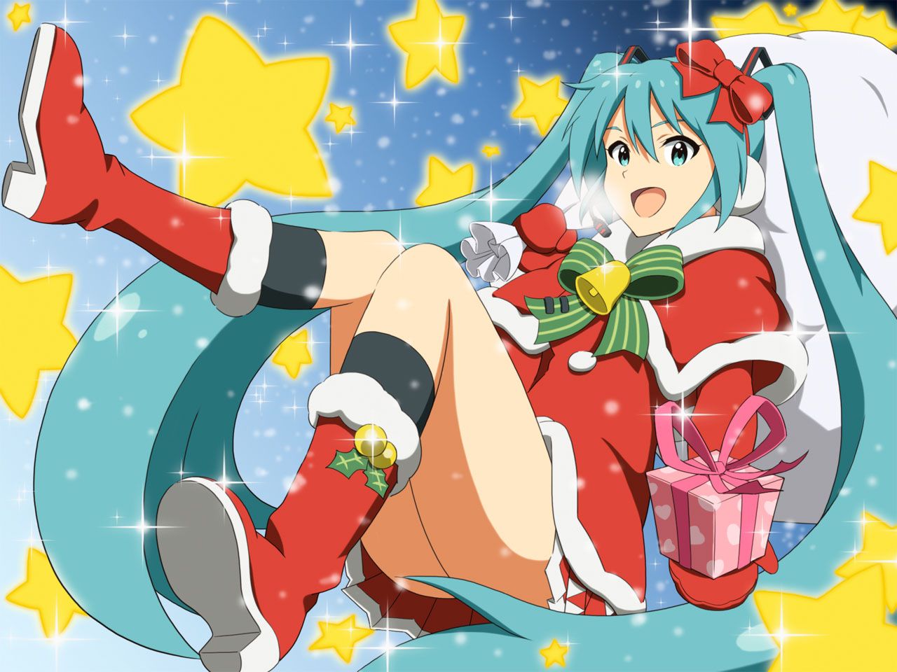 Anime Christmas Wallpaper 1280x960. อนิเมะ, สาวอนิเมะ