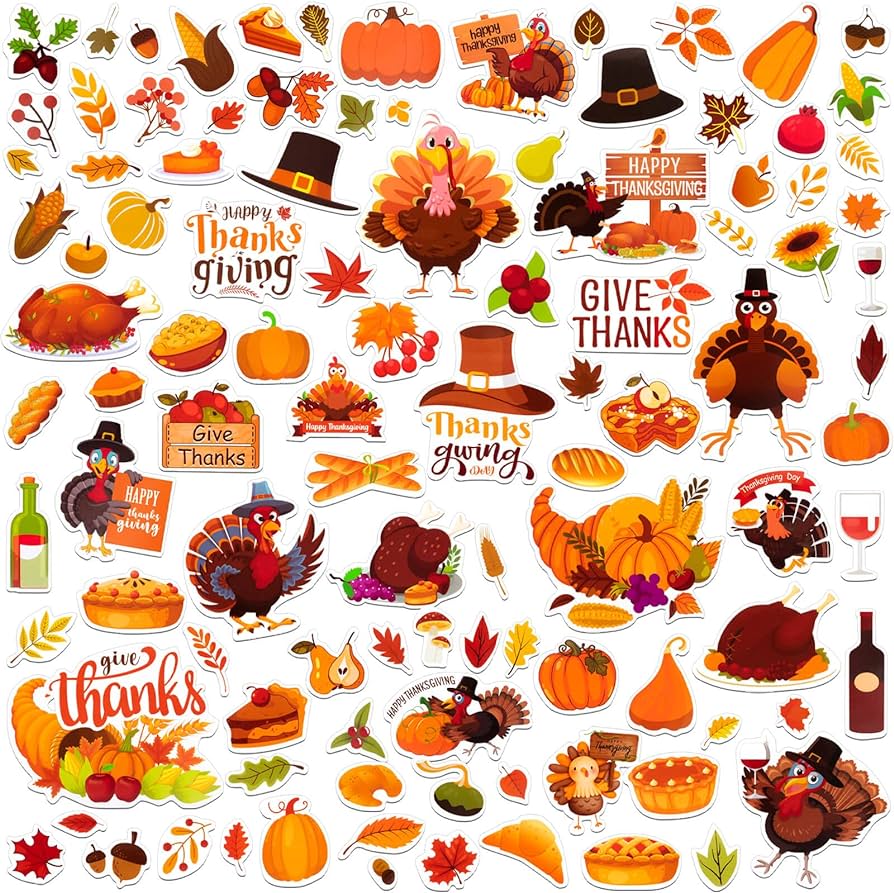 Fall Stickers for Kids, 252Pcs Cute Autumn Pumpkin Maple Leaves Stickers for Scrapbooking DIY Phone Diary Thanksgiving Theme Party Supplies, Toys & Games