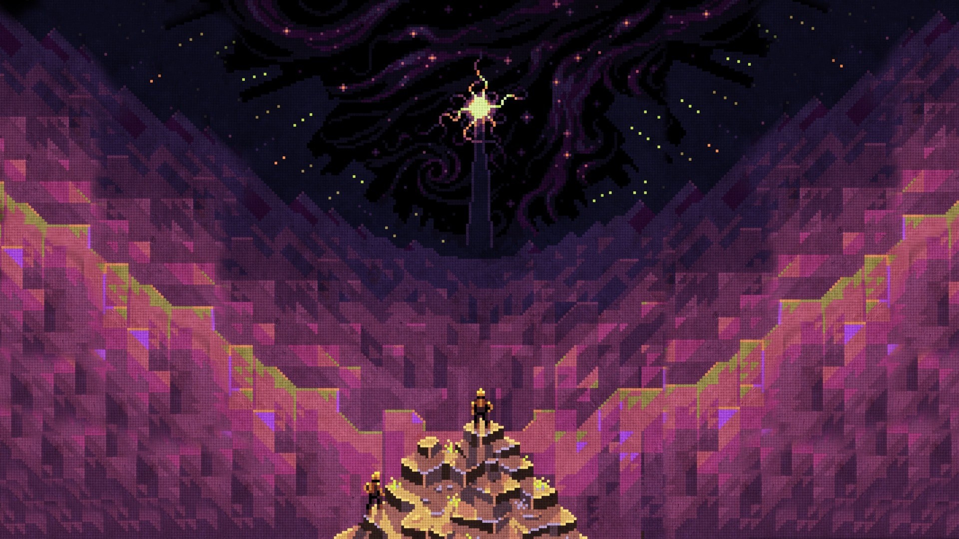 8 Bit Pixel Art Starry Night Wallpaper