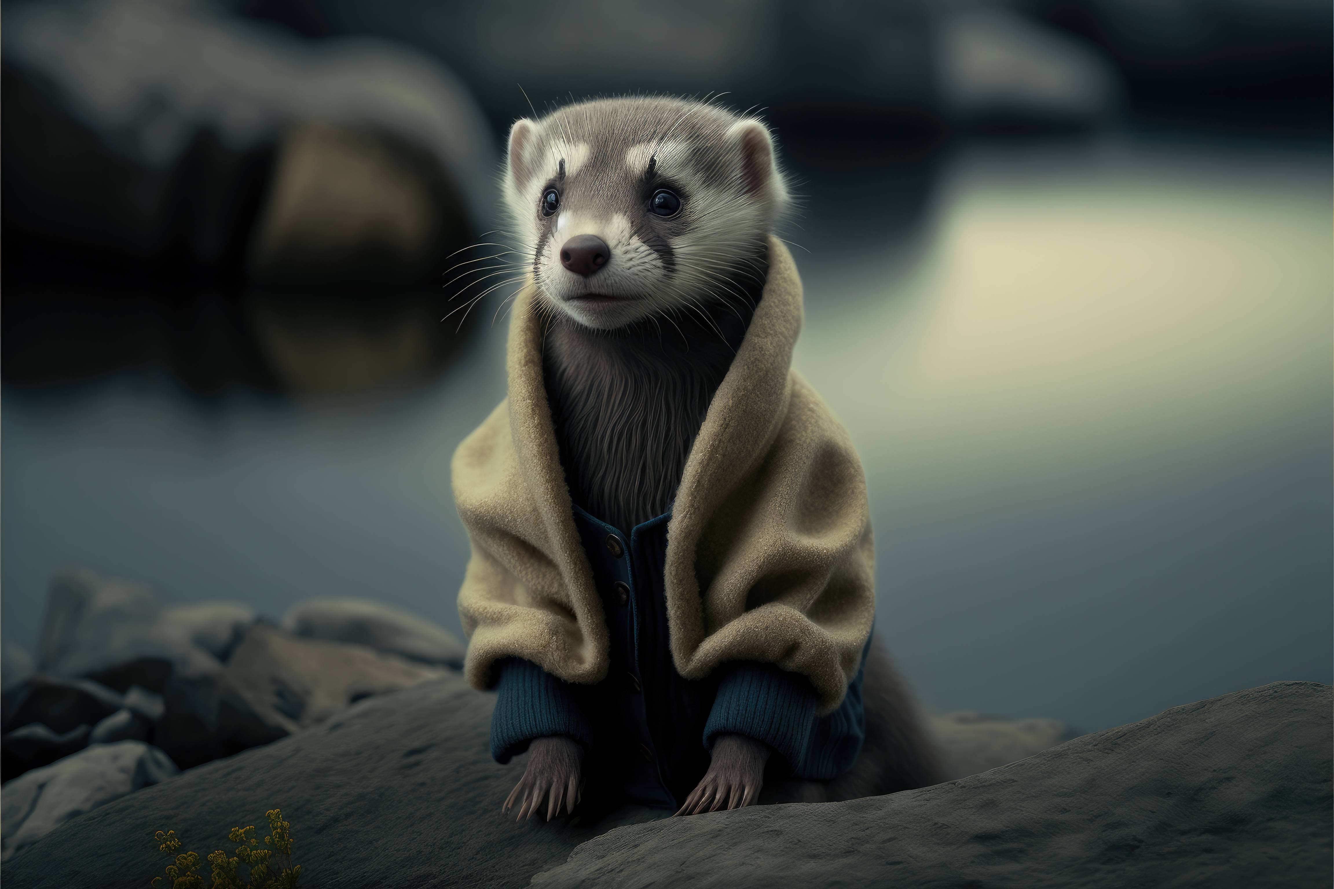 Free AI art image of black footed ferret