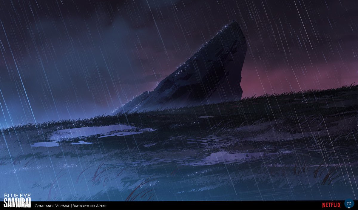 Vesperis✨ of the background I painted with my team for Blue Eye Samurai, premiering today! Really glad to have been part of this