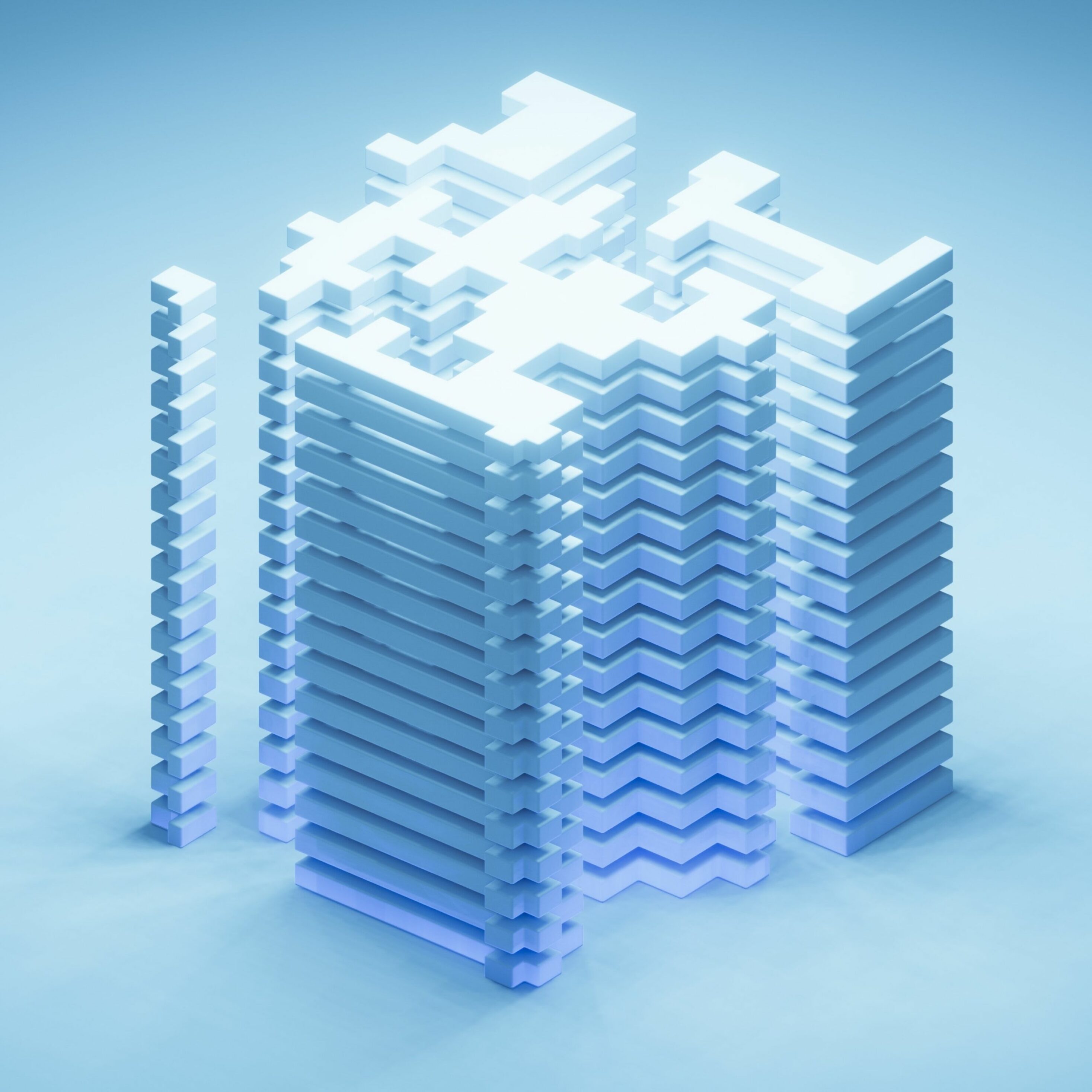 Building 3D Blue Background iPad Wallpaper iPad Wallpaper 4k iPad Wallpaper 5k free download iPad Pro, iPad Mini, iPad Air, iOS, iPadOS, Parallax, iPad retina Wallpaper