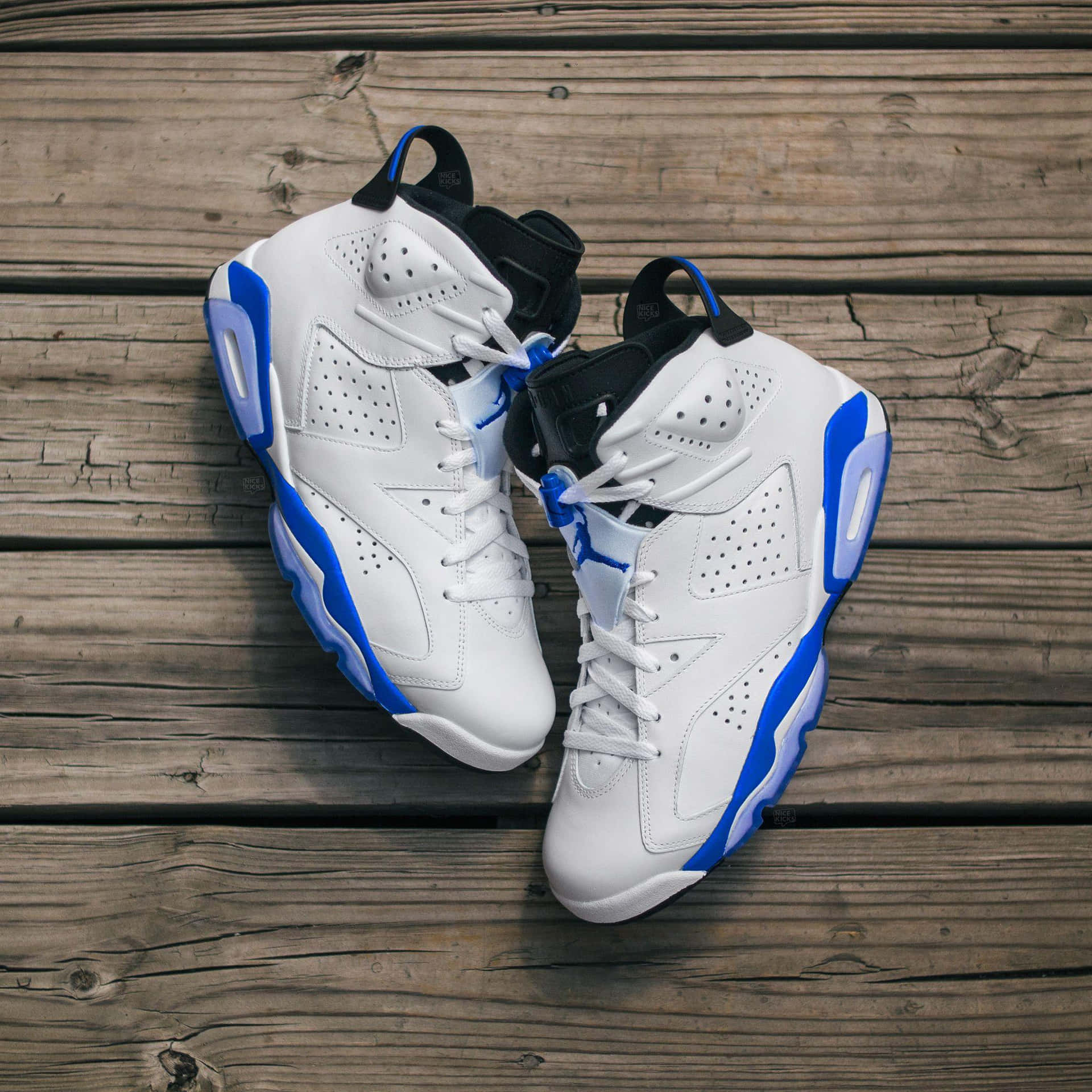 Download Blue Jordan AJ 6 Sport Blue Colorway Wallpaper