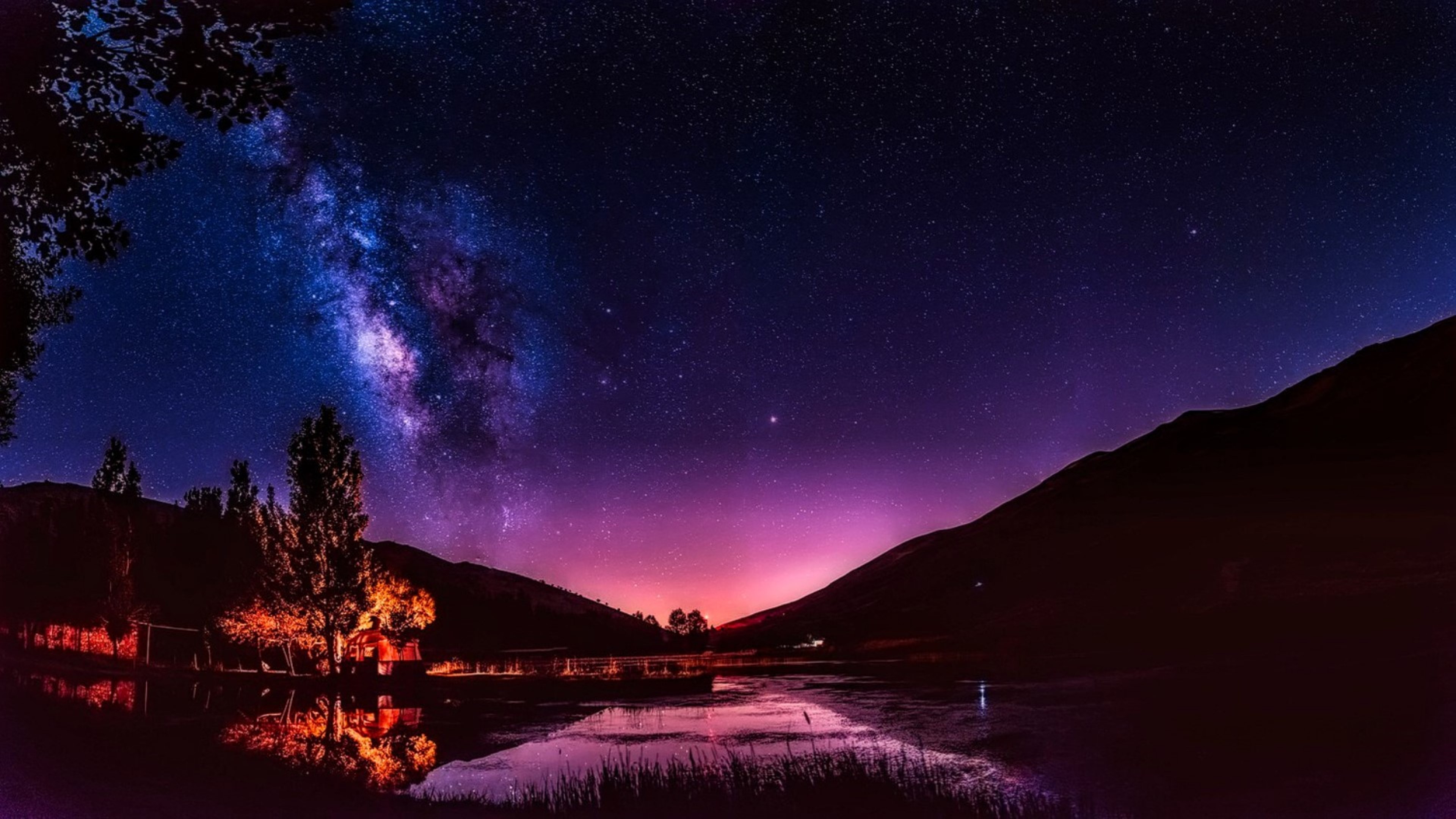 Starry Purple Night- HD 4K