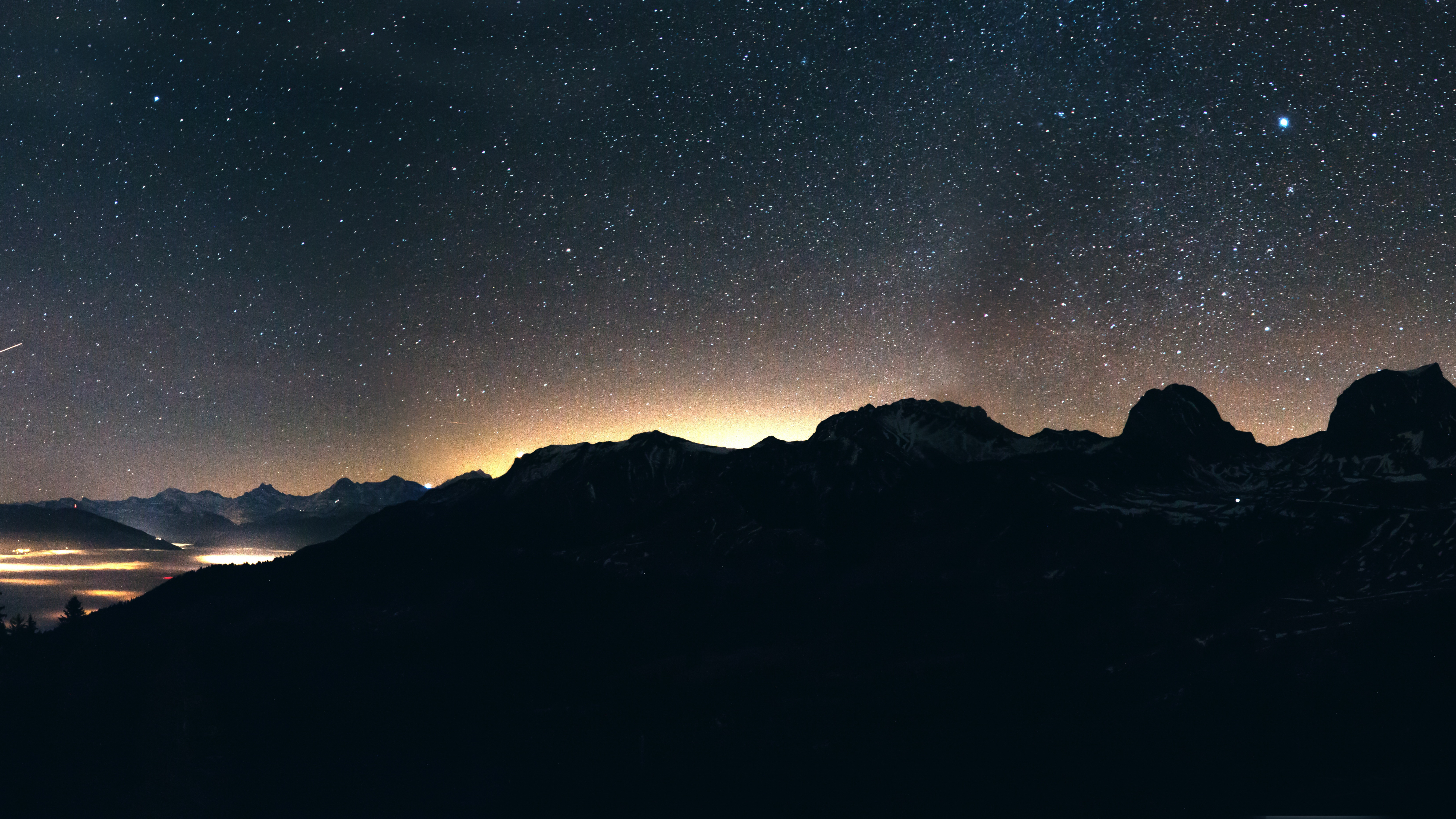 Wallpaper night, sky, mountains, 8k, Nature