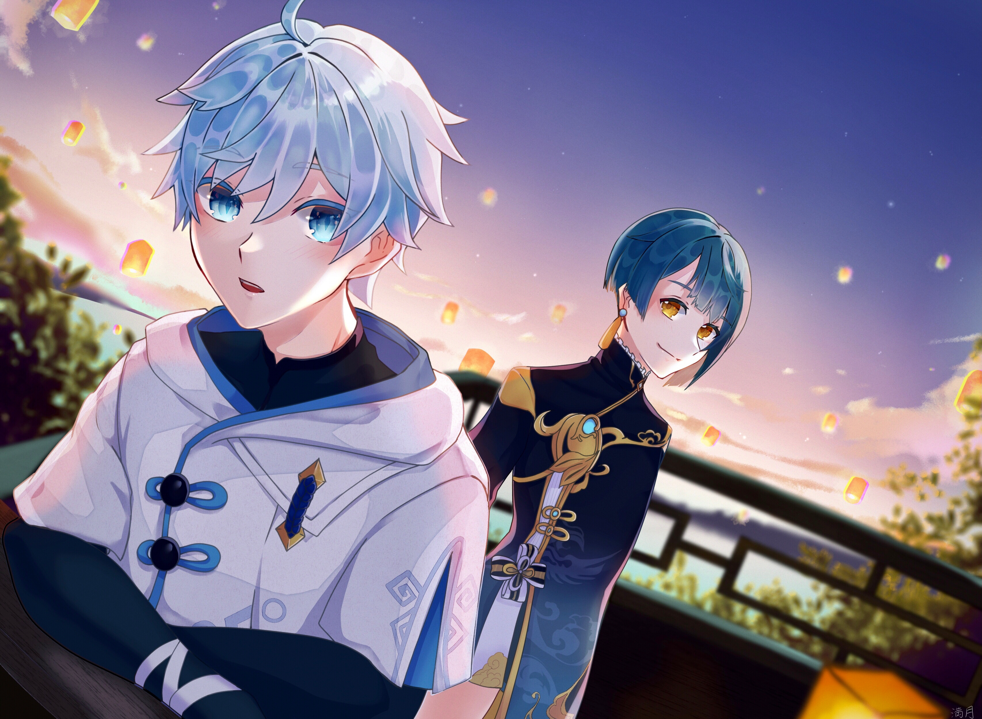 HD desktop wallpaper: Video Game, Genshin Impact, Chongyun (Genshin Impact), Xingqiu (Genshin Impact) download free picture