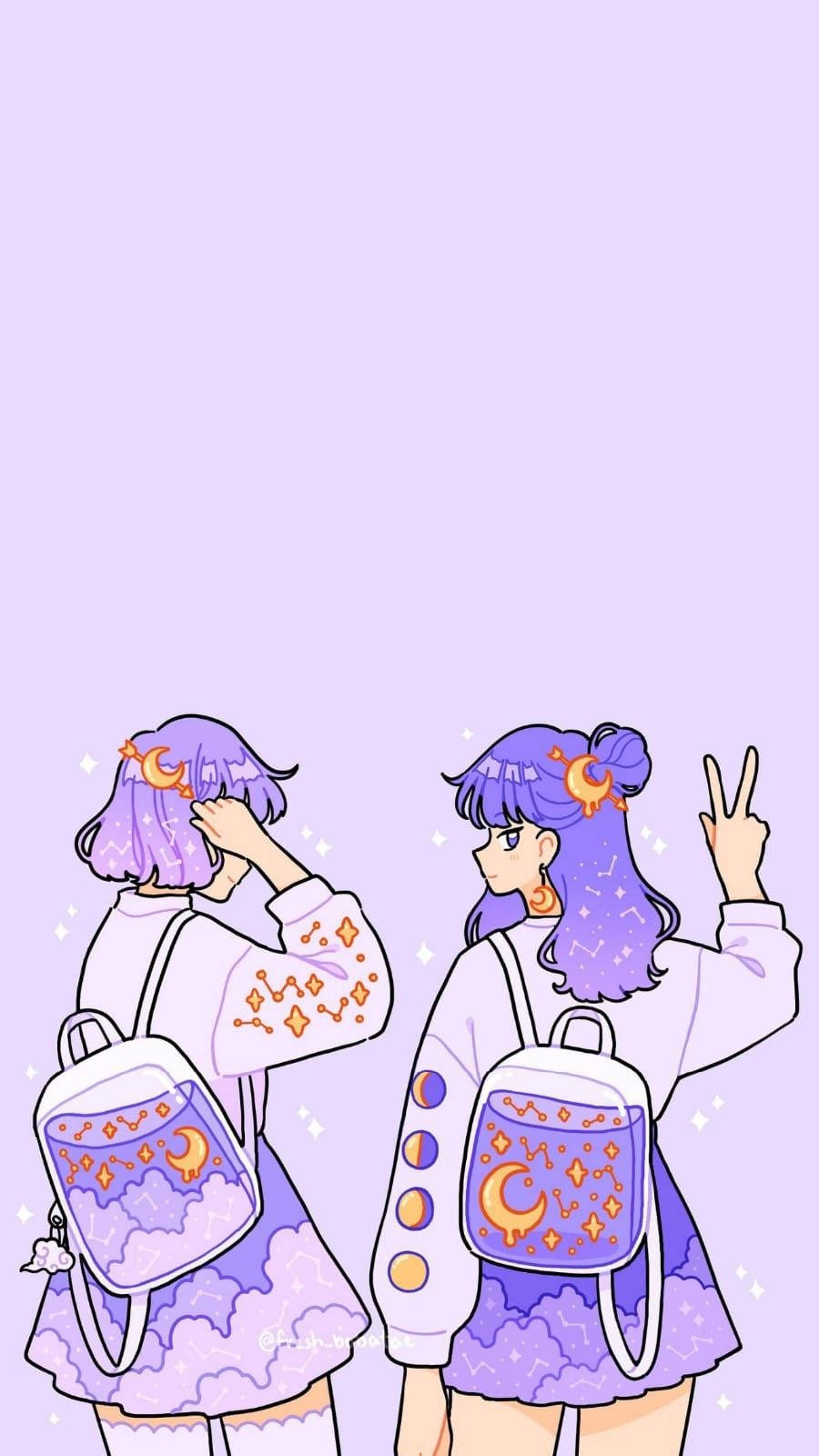 Kawaii Purple Wallpaper