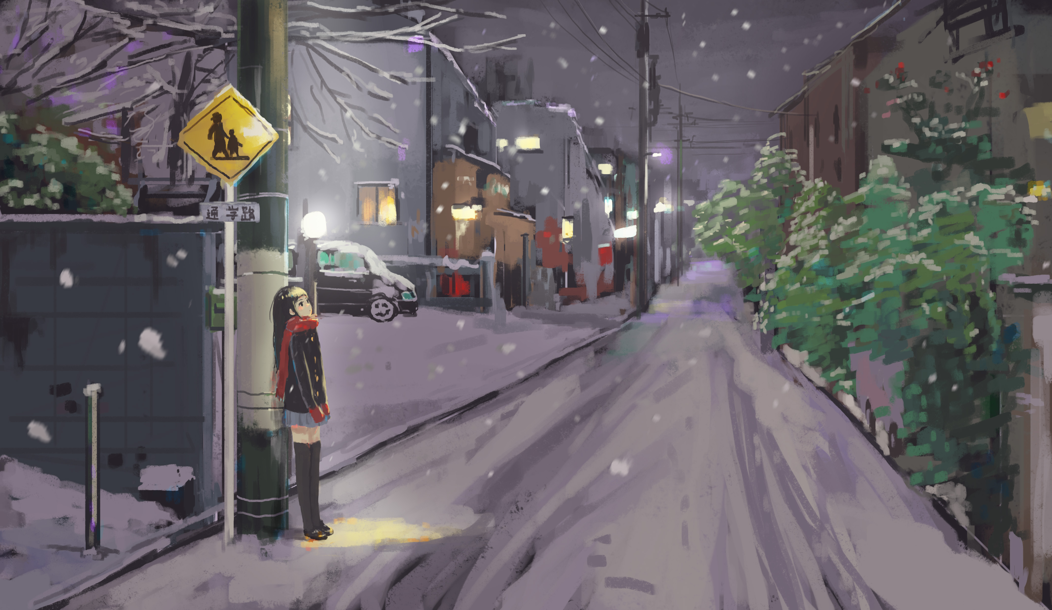 HD desktop wallpaper: Anime, Winter, Original download free picture