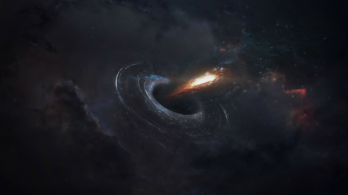 Black hole space fantasy clouds art wallpaper background